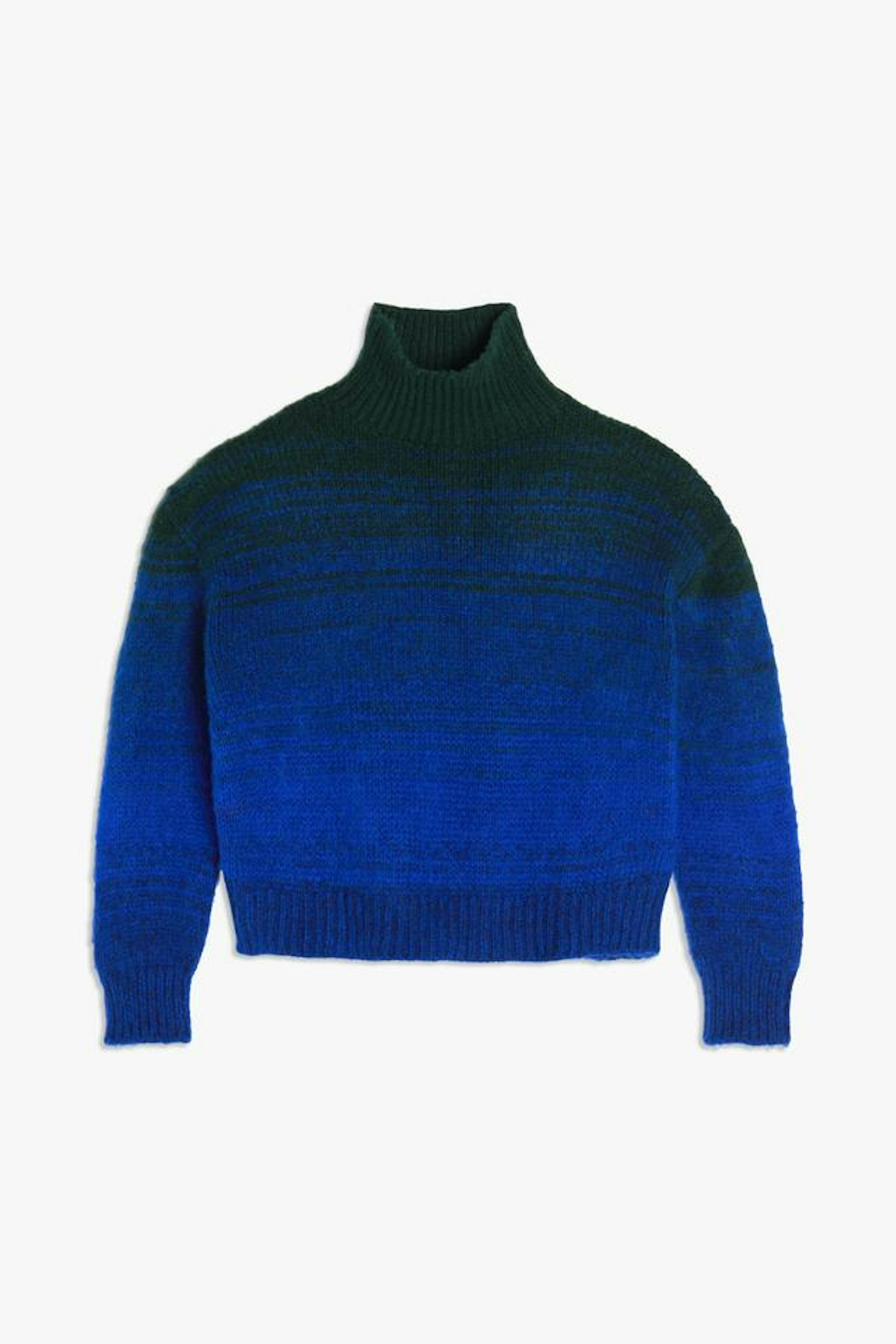 VVB, Cropped Ombre Jumper In Emerald-Blue, £265