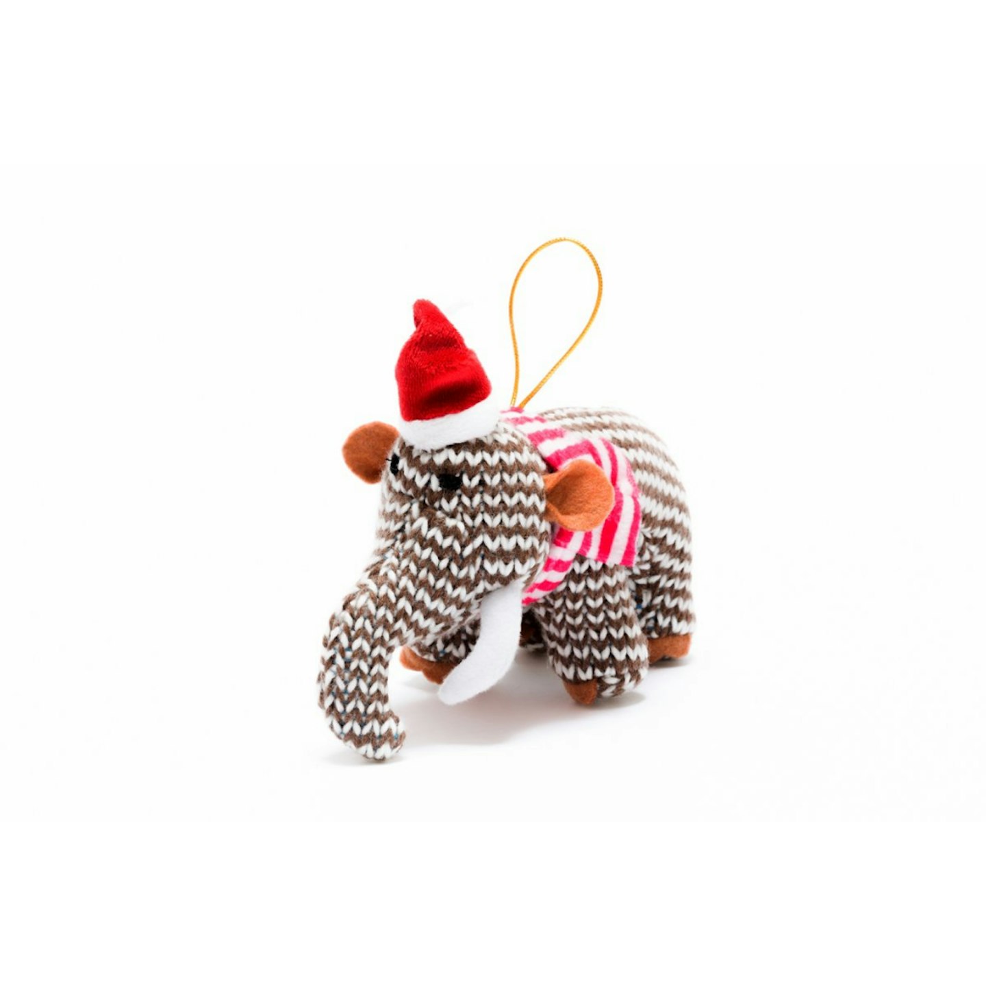 Knitted Woolly Mammoth Xmas Decoration