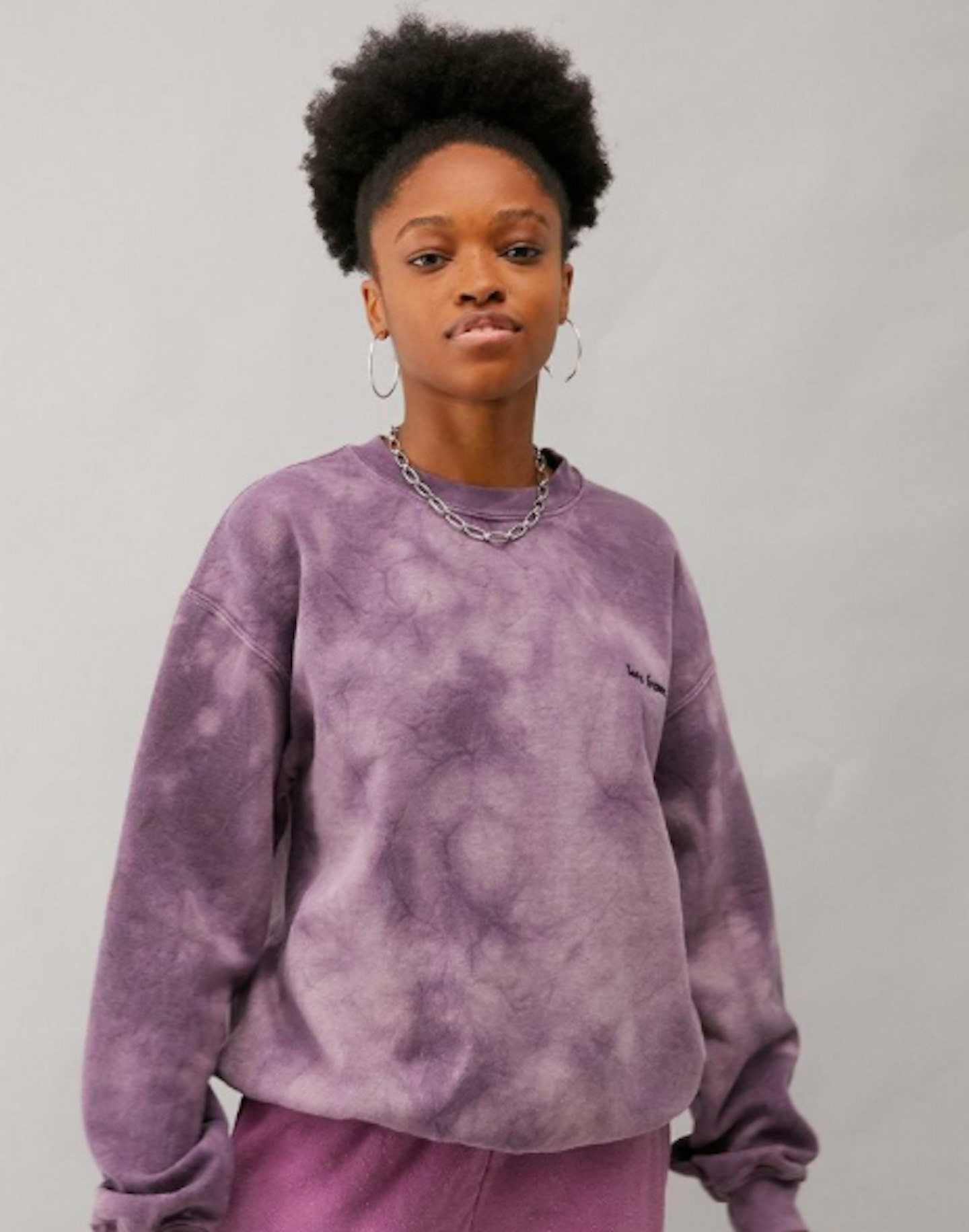 iets frans... Dusk Purple Tie-Dye Crew Neck Sweatshirt