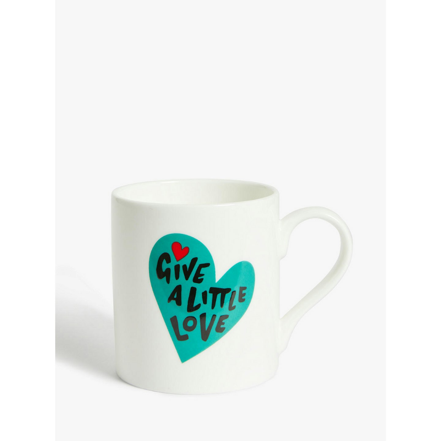 Give a Little Love Mug, 300ml, White/Teal