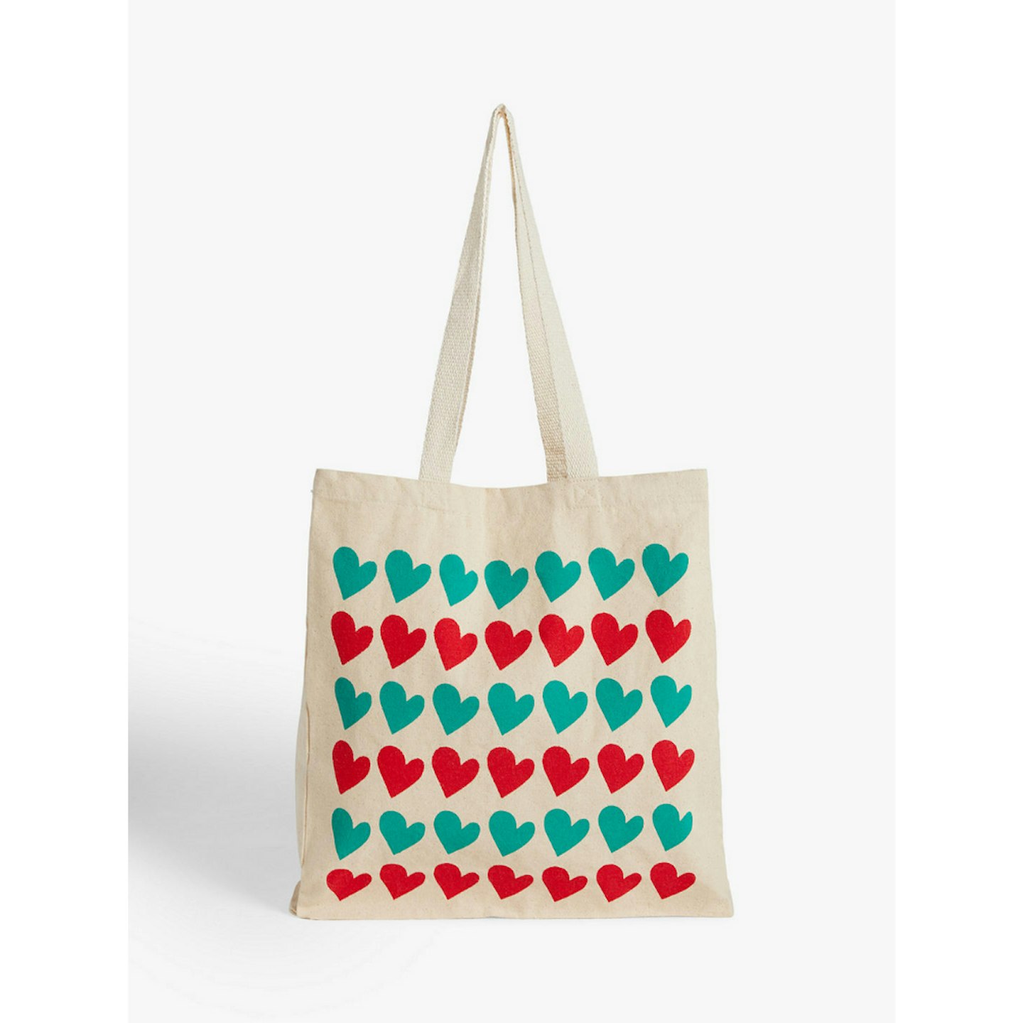 Give a Little Love Hearts Print Cotton Tote Bag