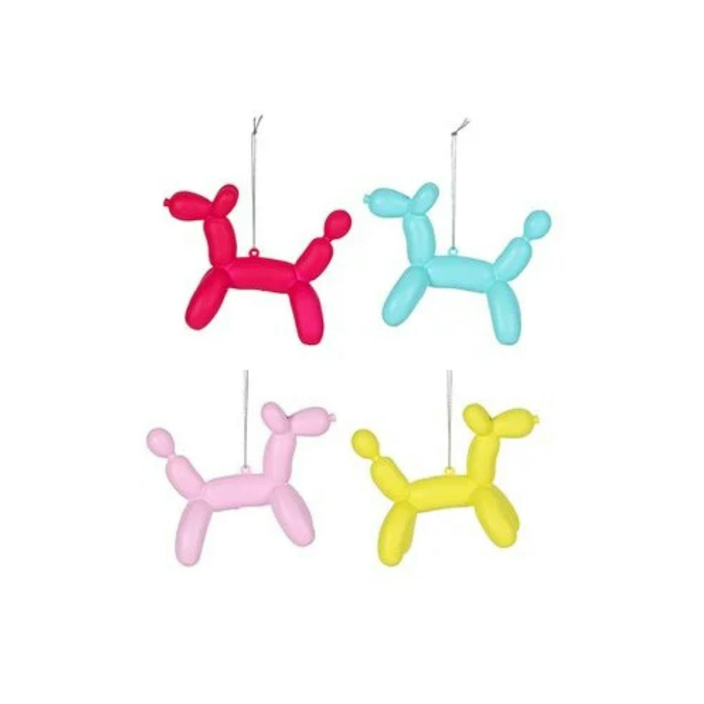 Balloon Dog Christmas Decorations - pack of 4