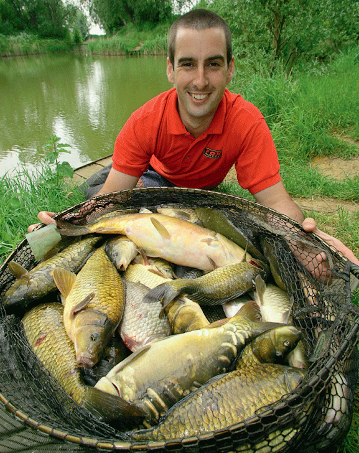 Steve shows off his superb haul of catmeat-caught Decoy Lakes' carp 