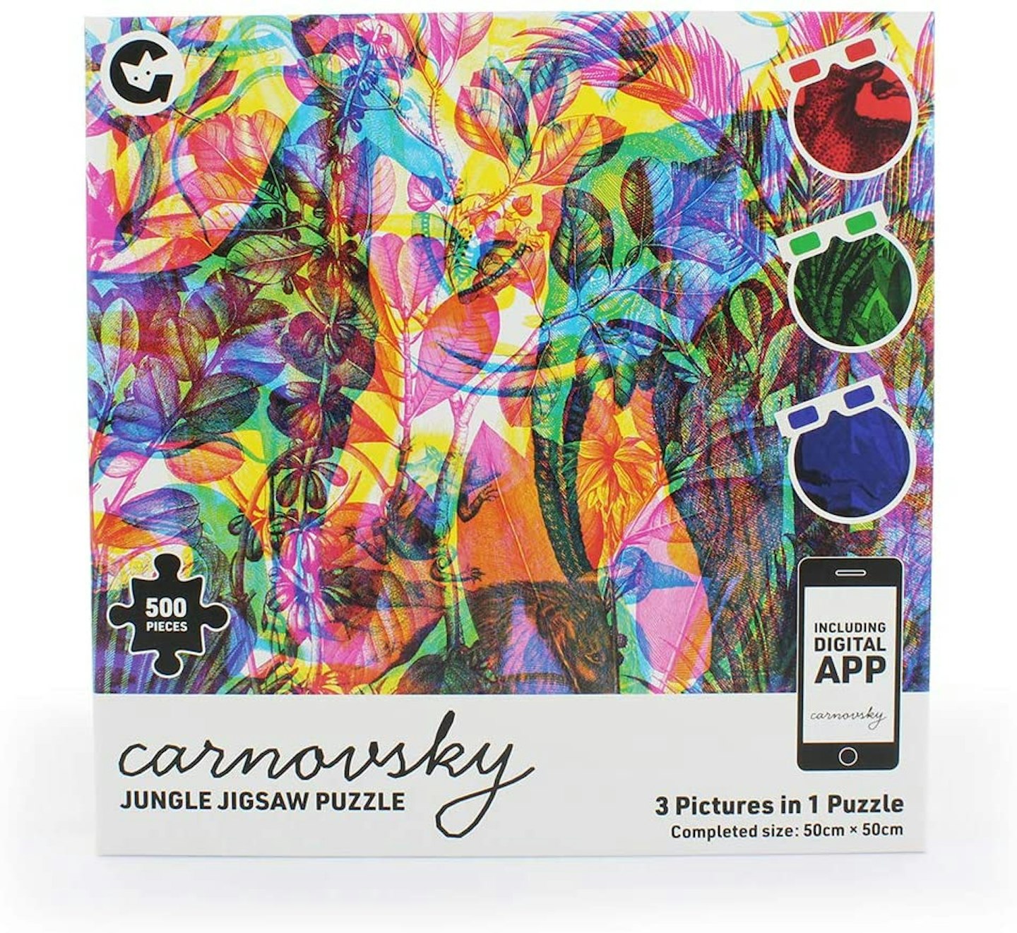 Ginger Fox RGB Jungle By Carnovsky 500 Piece 3 Pictures In 1 Jigsaw Puzzle