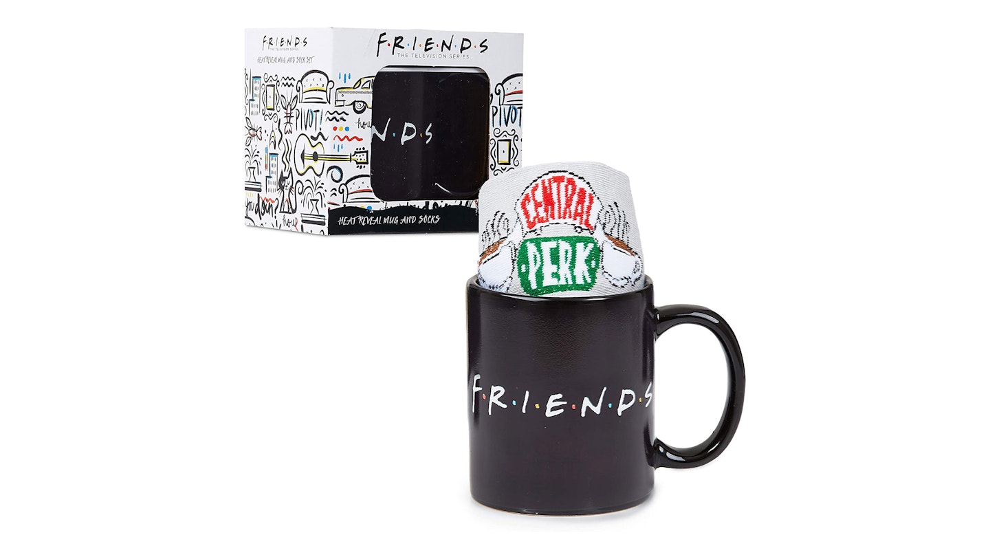 Friends Coffee Mug and Central Perk Novelty Socks Gift Set