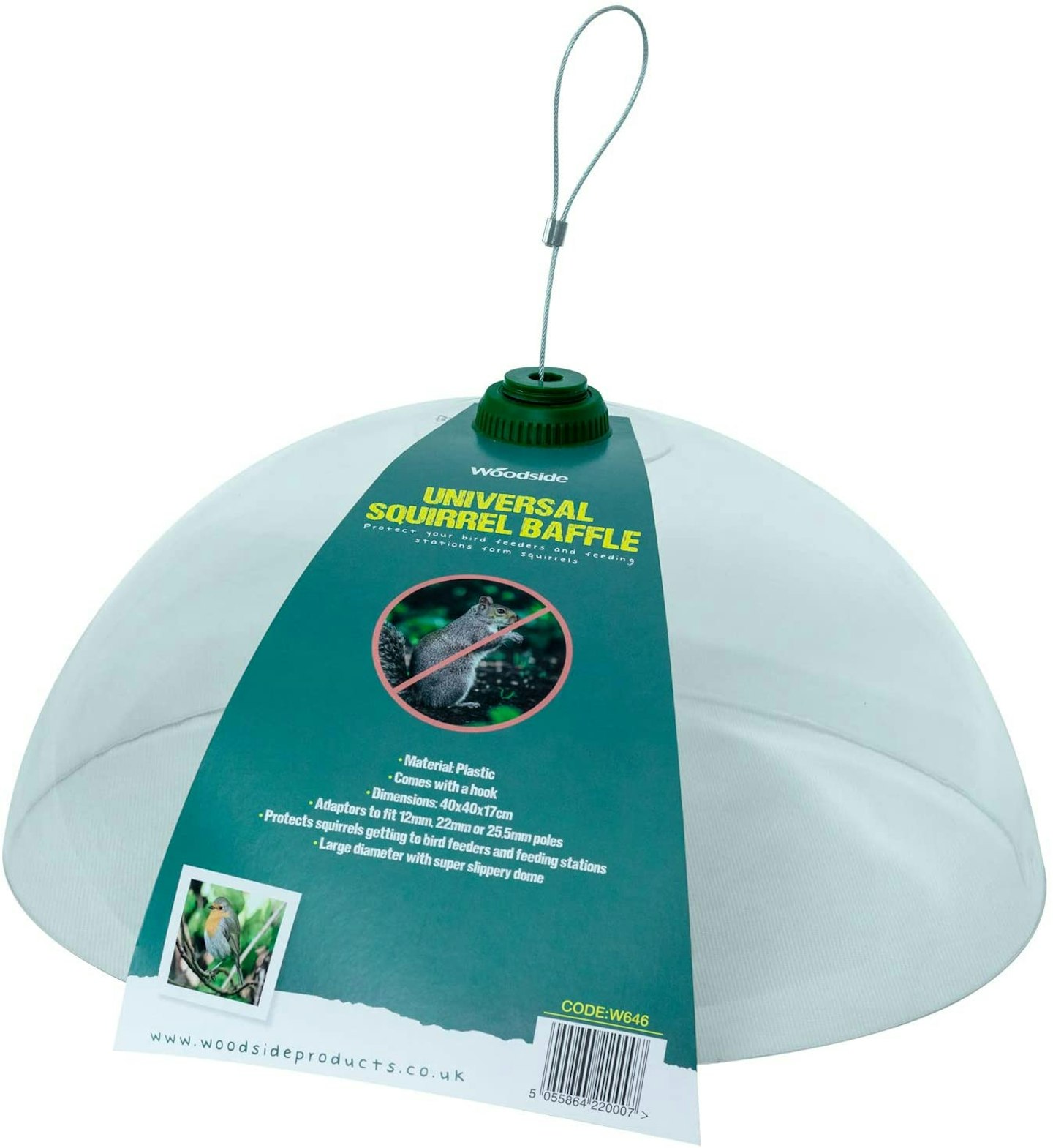 Woodside Plastic Universal Squirrel Baffle Dome with Hook