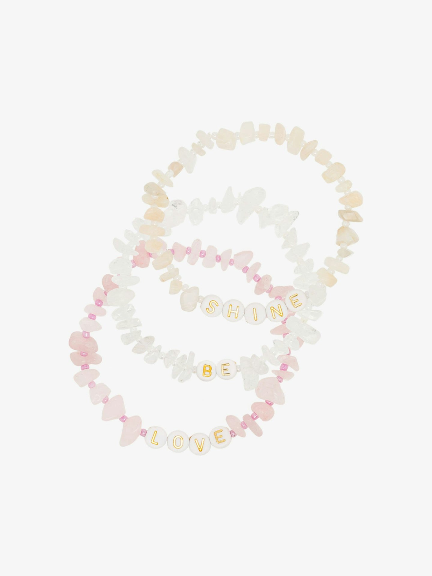 TBalance Crystals, Multicoloured Love Be Shine Crystal Bracelet Set, £95
