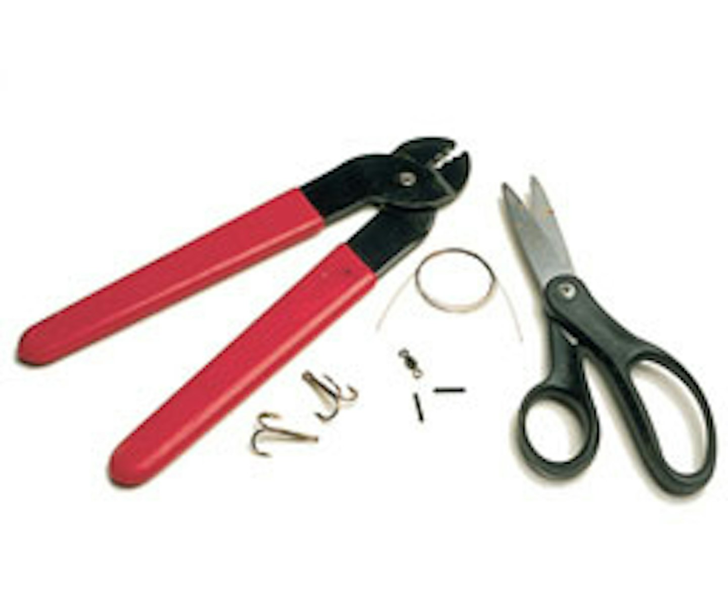 1. You will need some wire, two treble hooks, a swivel, some crimps, crimping pliers and sharp wire cutters.