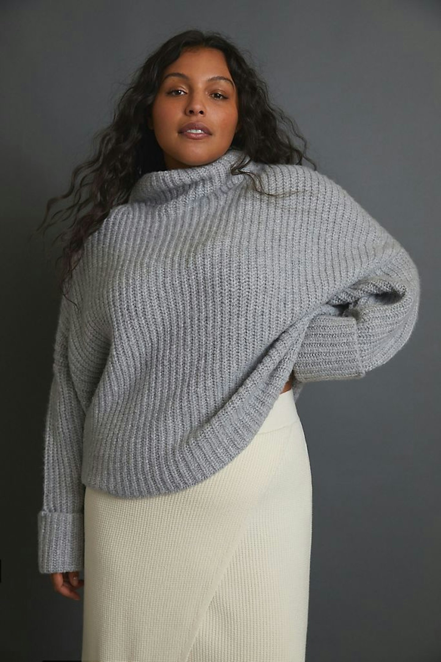 Athena Cropped Mock Neck Jumper, WAS £90 NOW £67.50
