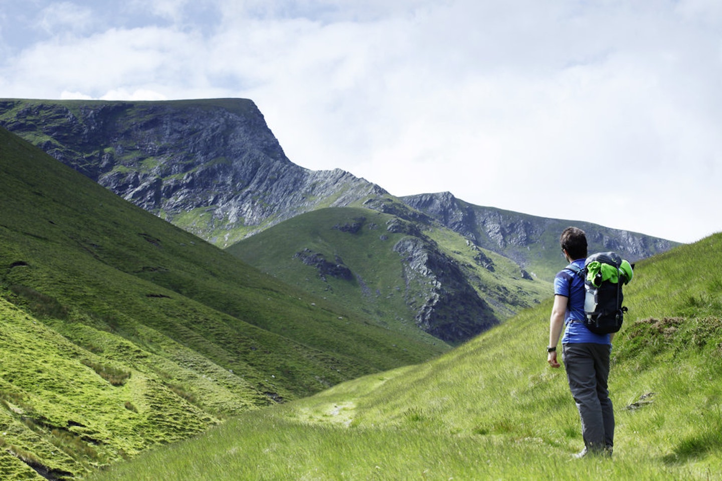 Sharp Edge (top right) and Foule Crag, as seen from above the River Glenderamackin. Photo: Tom Bailey / Trail Magazine  