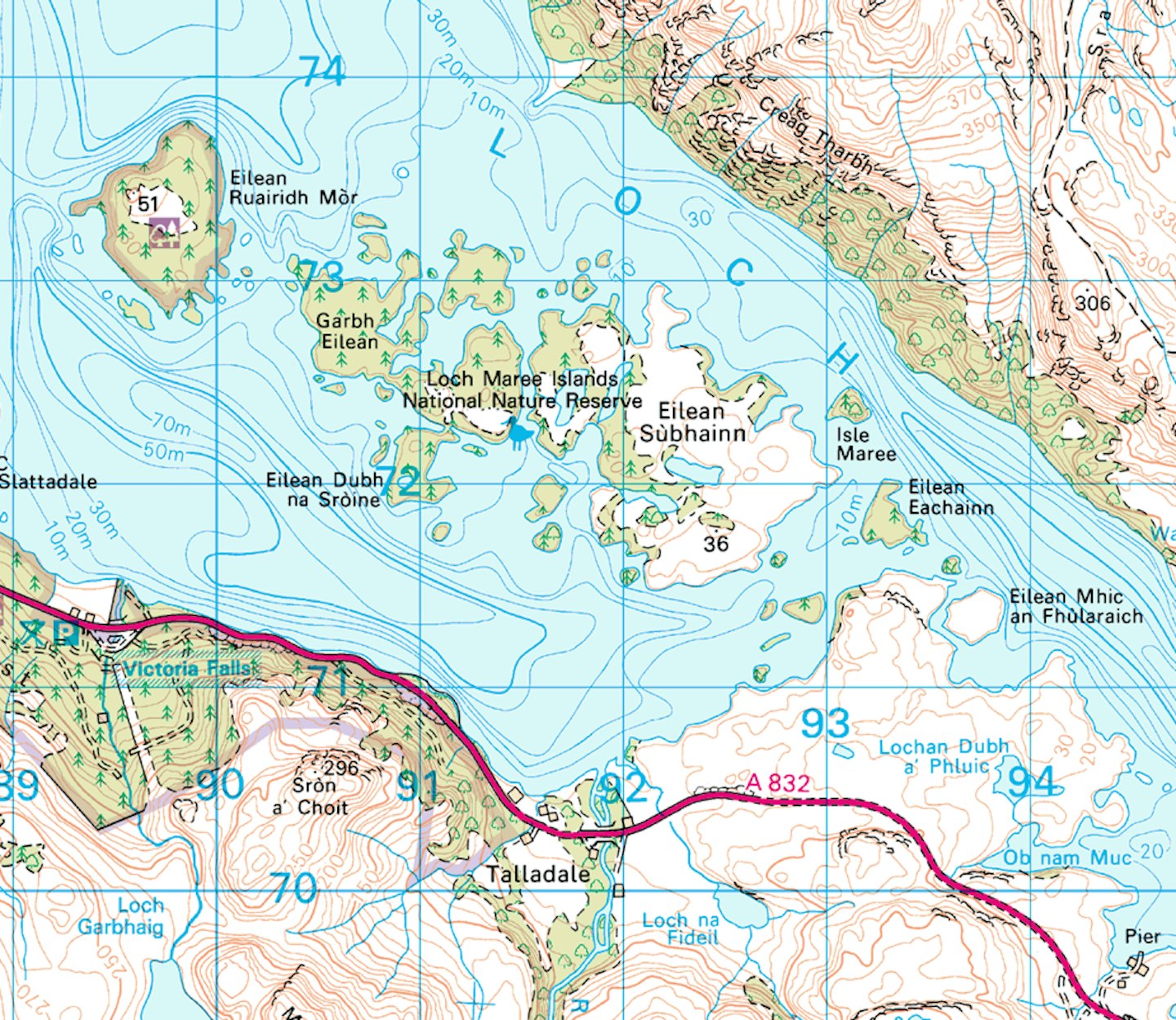Loch Maree.  Image  Ordnance Survey © Crown Copyright 