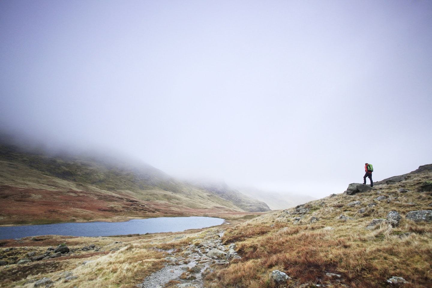 Red Tarn, beneath Cold Pike.  Photo : Tom Bailey © Trail Magazine 