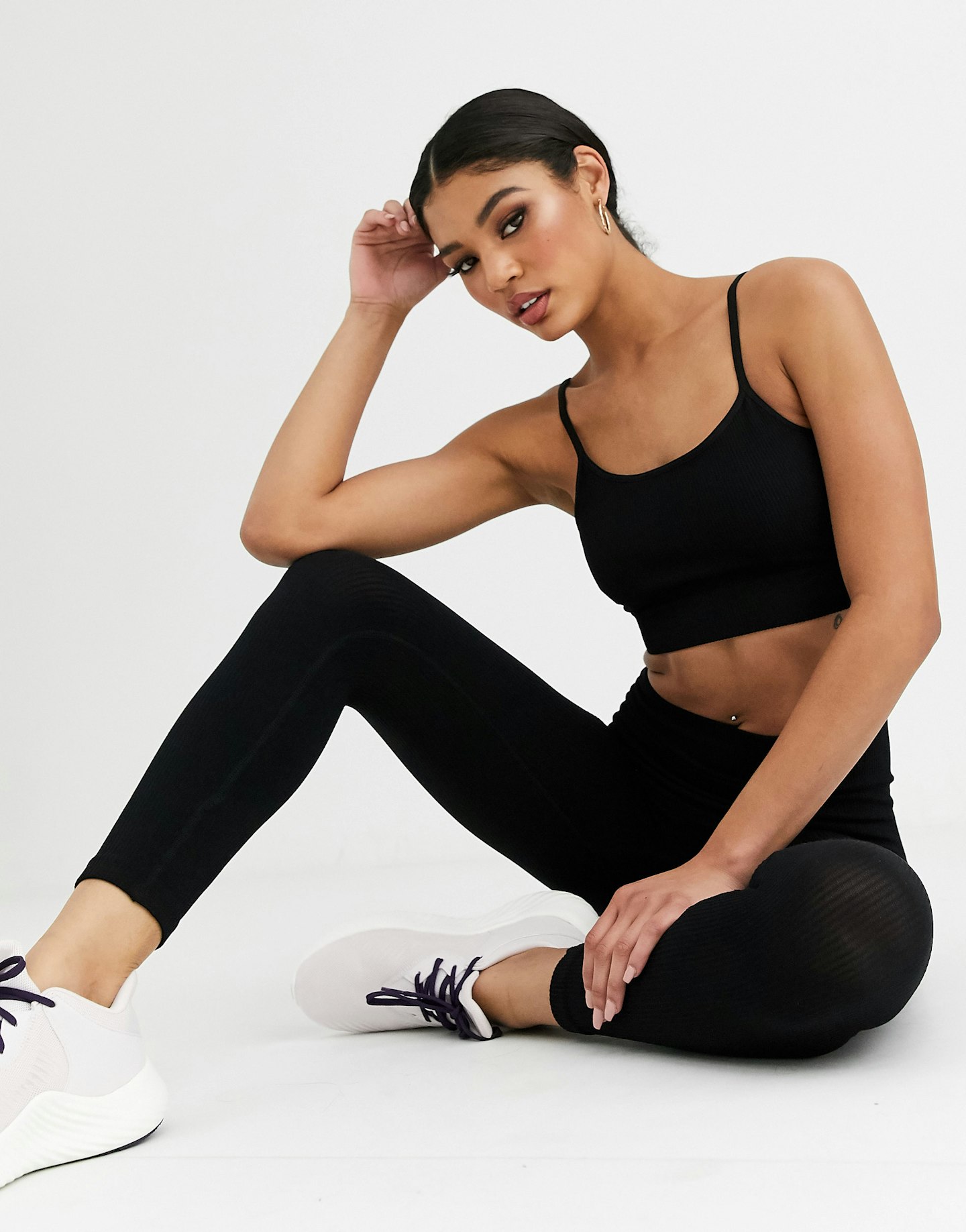 HIIT, Ribbed Set In Black, WAS £30, NOW £26.30