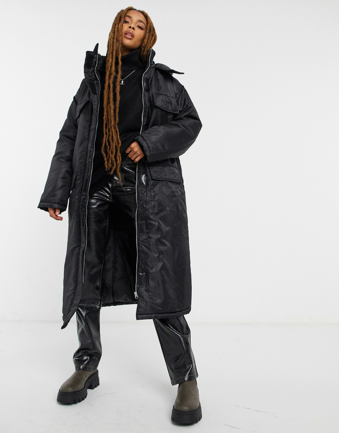 ASOS Design, Nylon Parka In Black, WAS £65, NOW £48.75