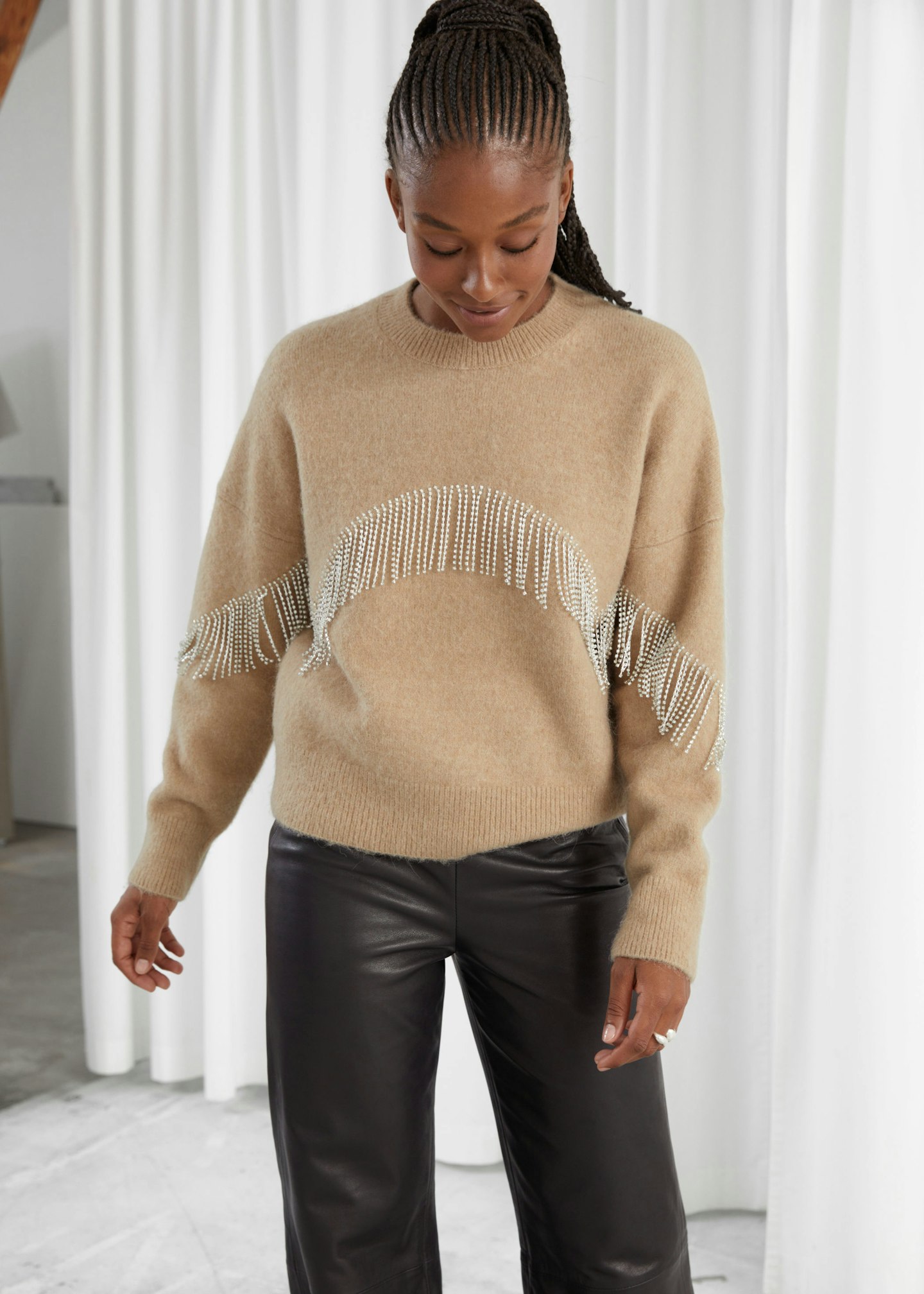 & Other Stories, Fringe Sweater, WAS £120 NOW £83