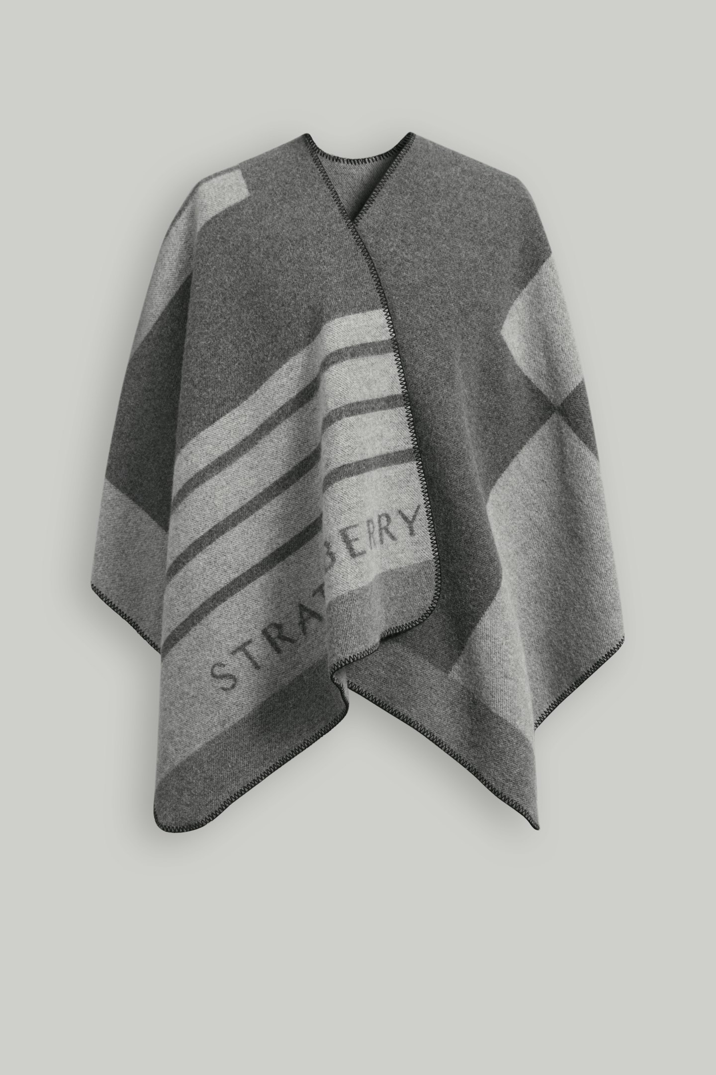 Strathberry, Wool Cashmere Colour Block Cape, £495