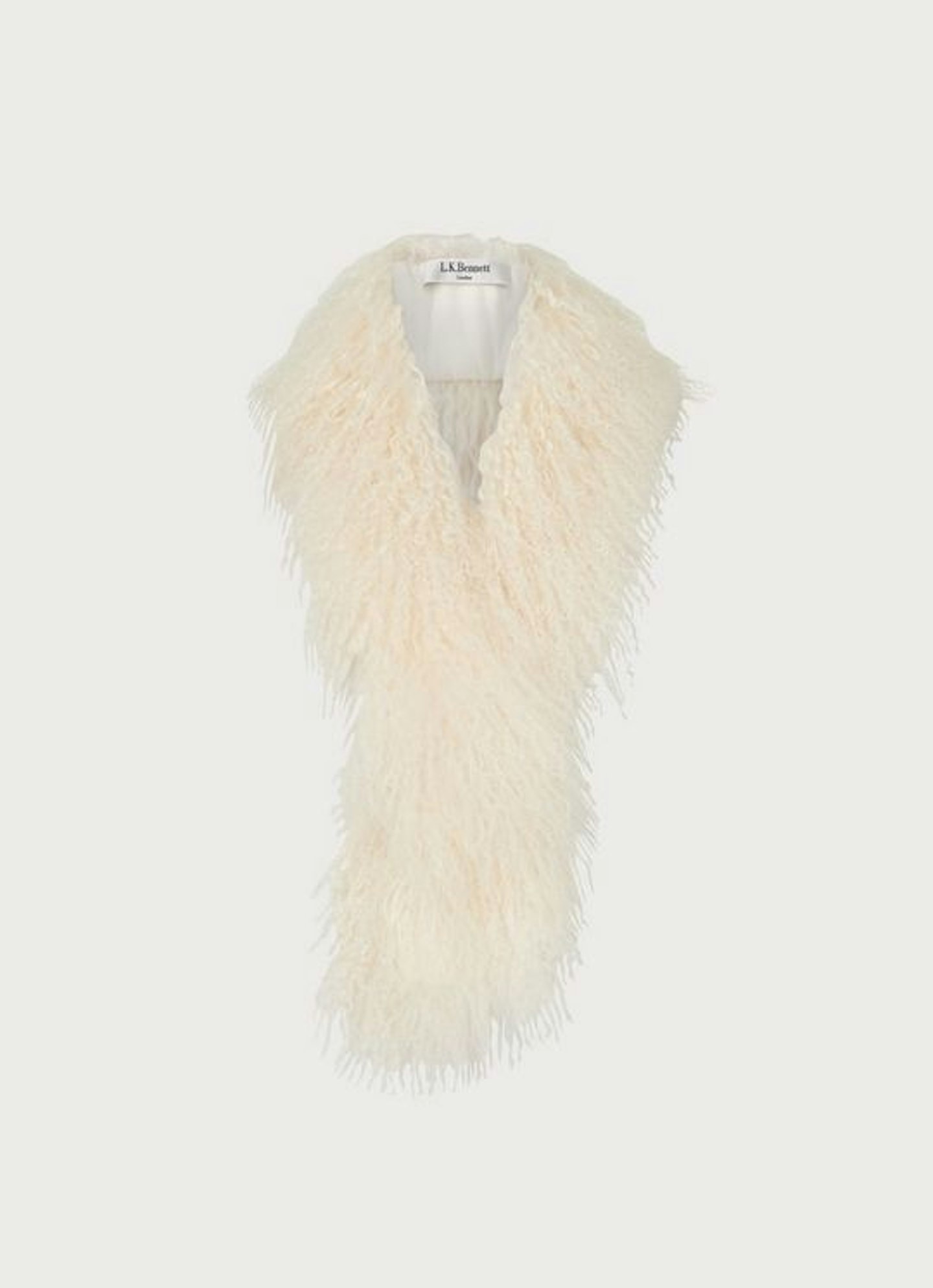 LK Bennett, Jasmine Cream Sheepskin Scarf, £125