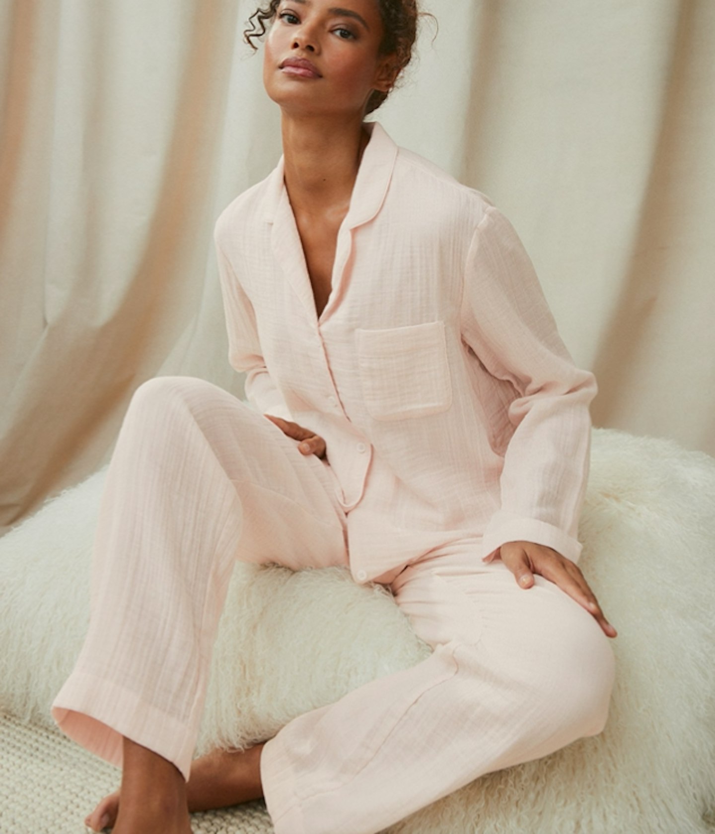 The White Company, Double Cotton Pyjama Set With Bag, £80