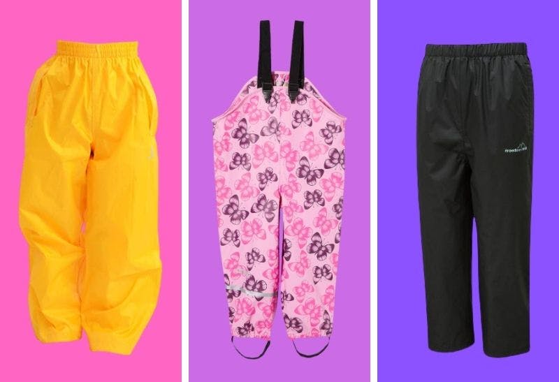 umkaumka Waterproof Trousers Boys and Girls Rain Pants Fleece Lined Bib  Overalls 12 Months8 Years