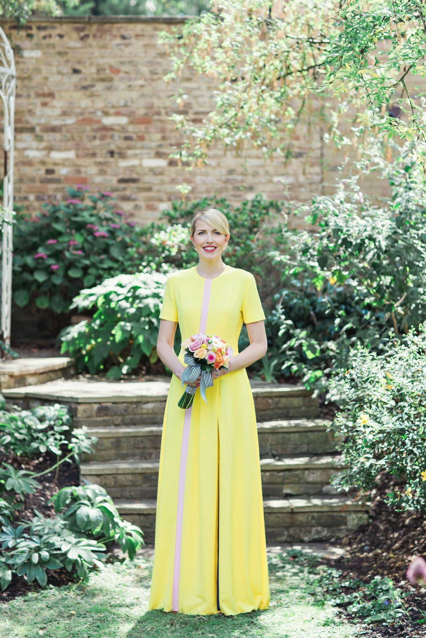Helen Conlan in her yellow Roksanda wedding dress