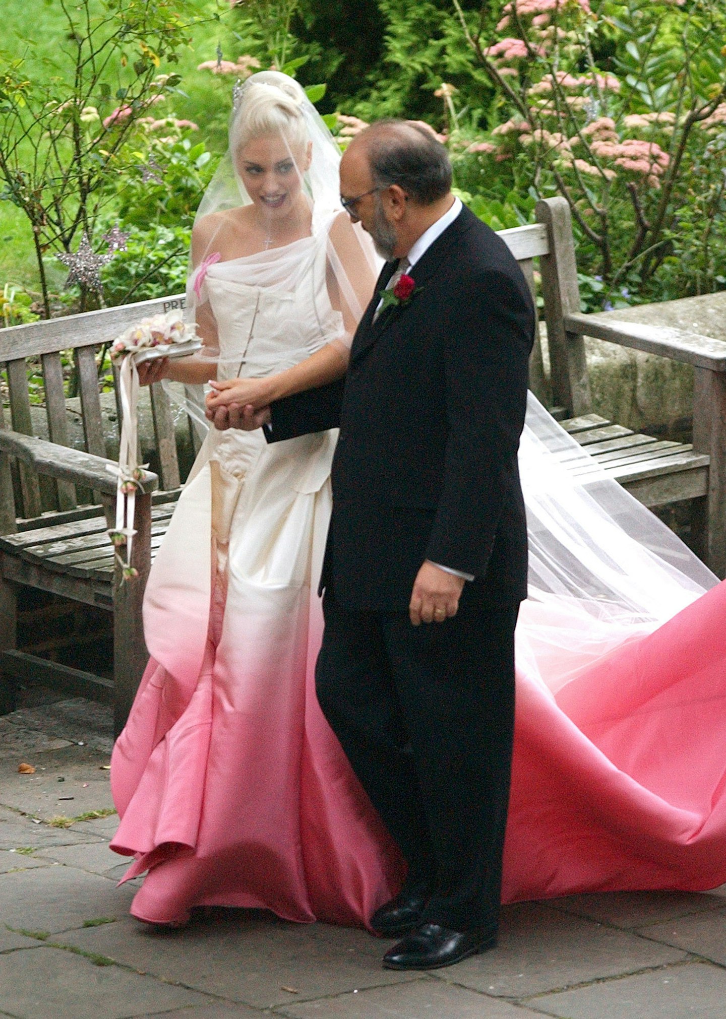 For her wedding to Gavin Rossdale in 2001, Gwen Stefani wore an ombre gown by John Galliano