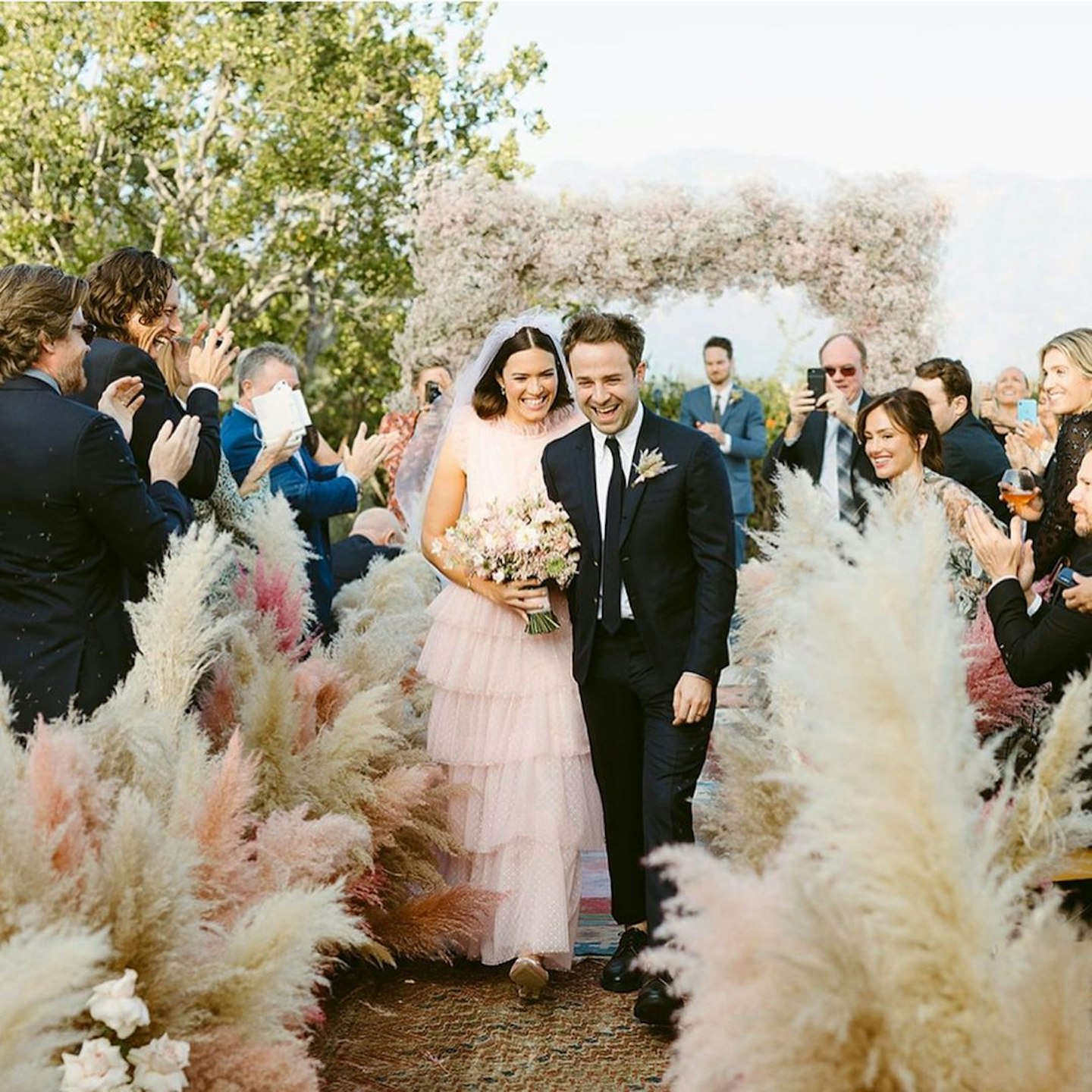 Mandy Moore wore a pink Rodarte dress for her wedding in 2018