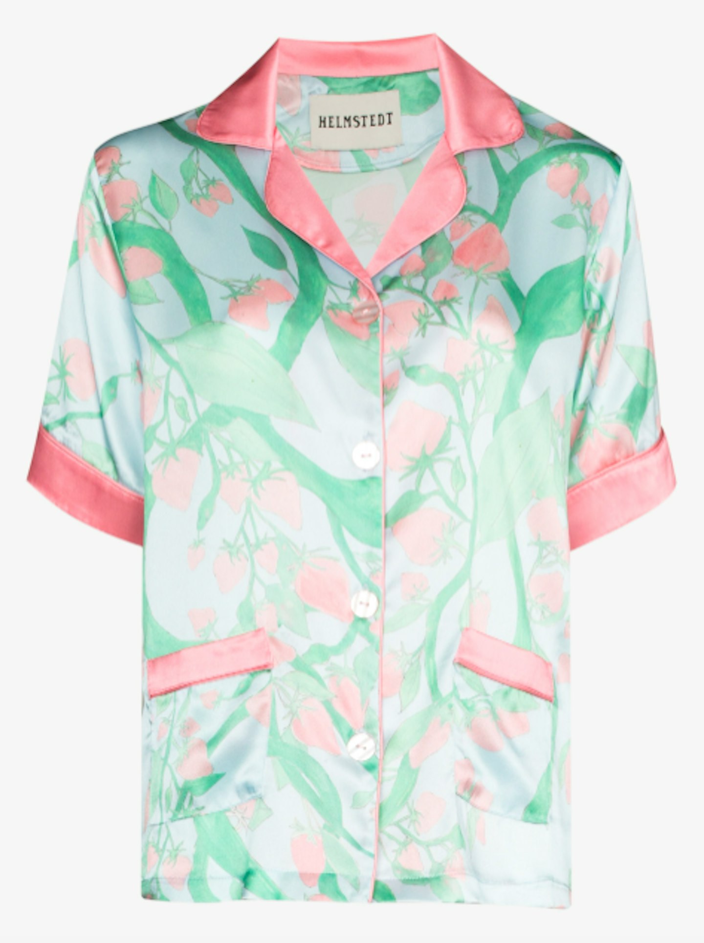 Helmstedt, Strawberry Print Silk Pyjama Shirt, £355
