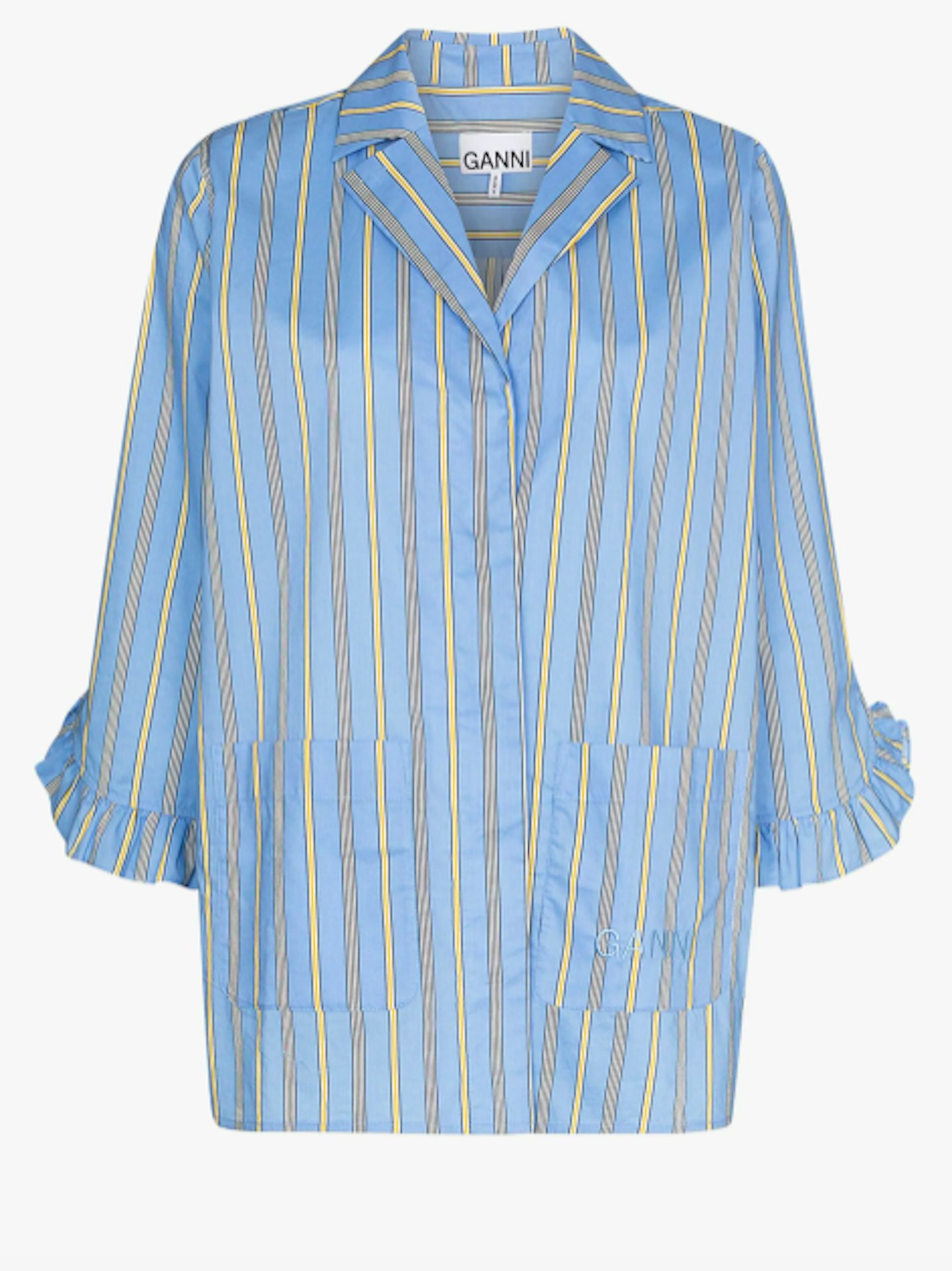 Ganni, Striped Cotton Pyjama Shirt, £140 at Browns