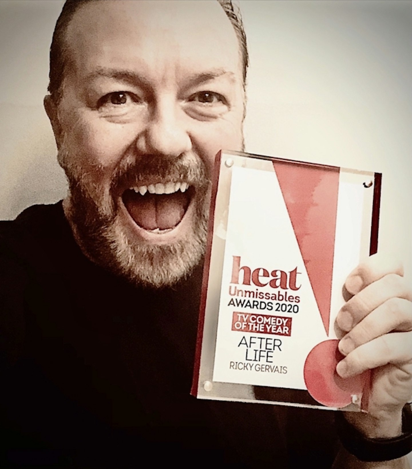Ricky Gervais heat Unmissables Awards