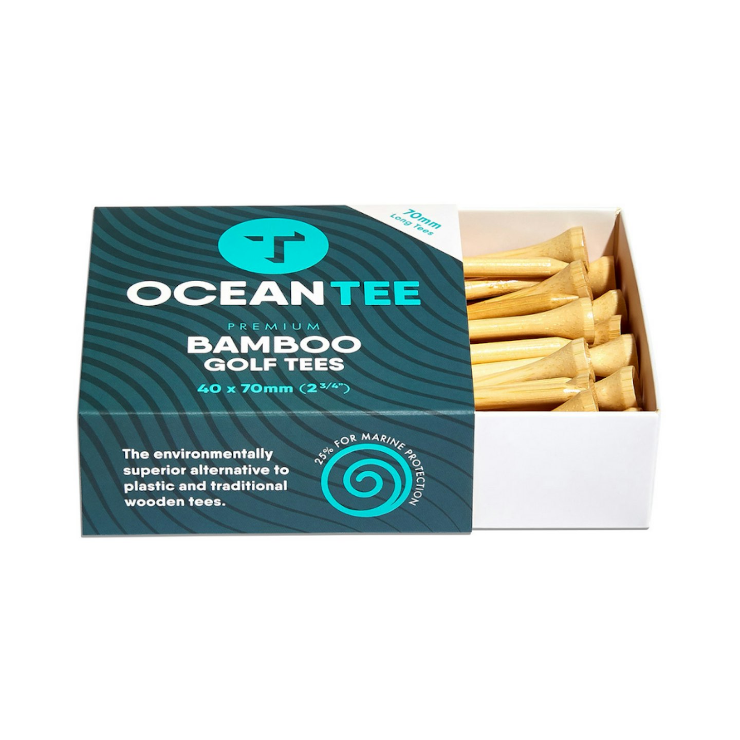 OCEANTEE 70mm Bamboo Tees - 40 Pack