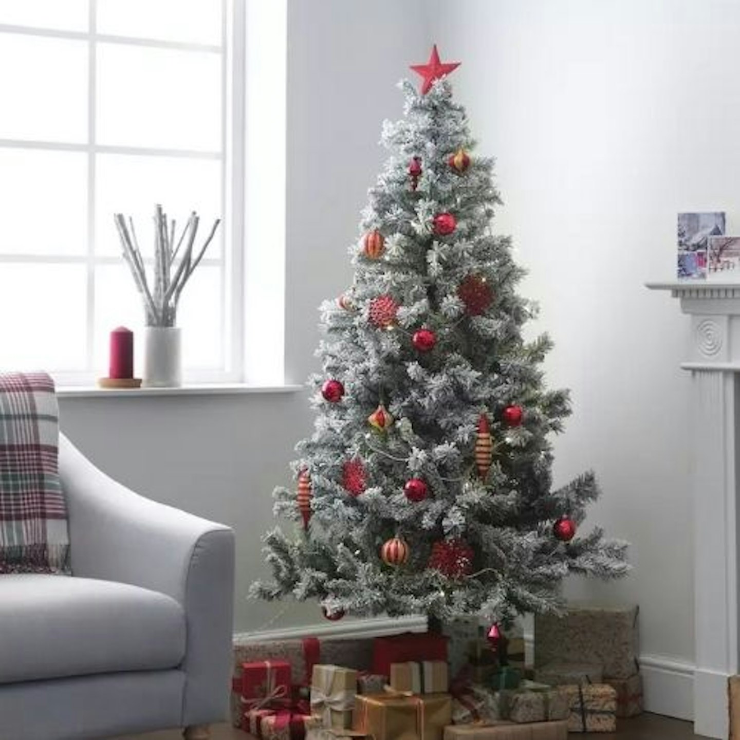 Argos Home 6ft Snow Covered Christmas Tree u2013 Green