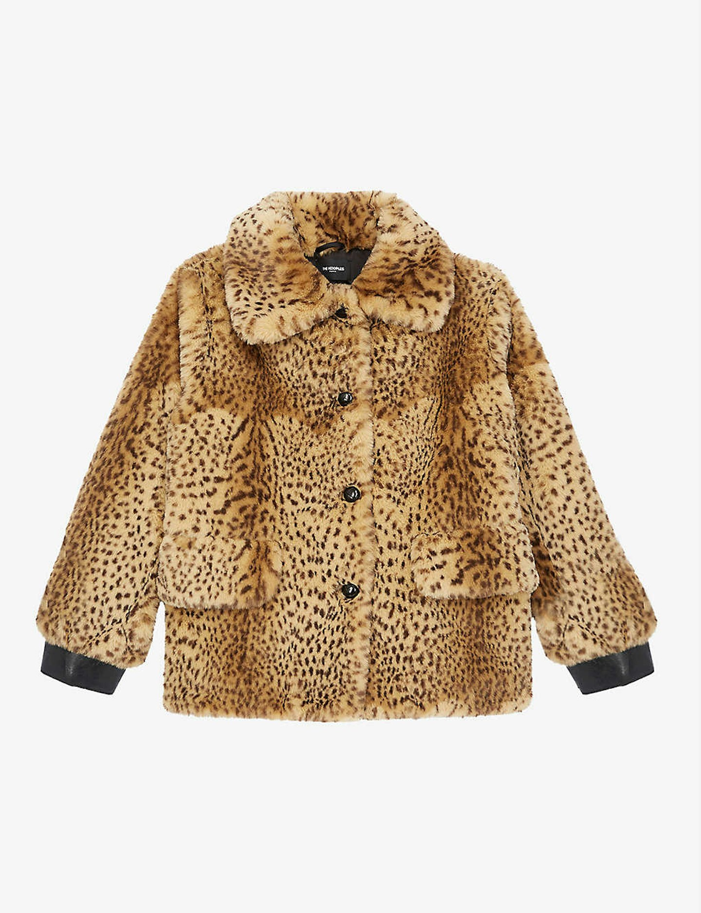 The Kooples, Cropped Leopard-Print Faux-Fur Coat, WAS £455 NOW £318.50