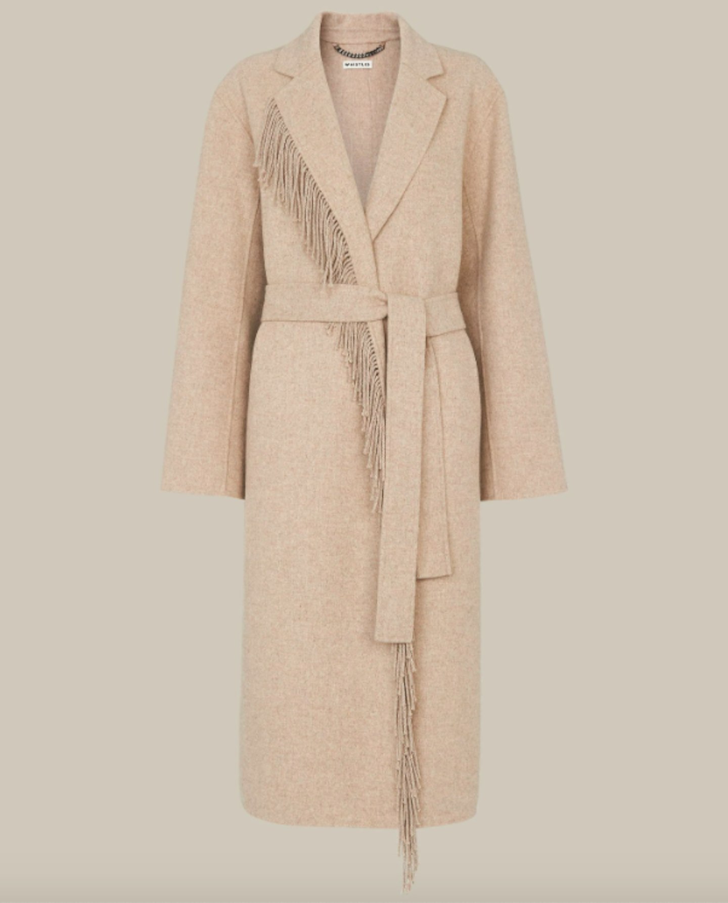 Whistles, Fringe Detail Wrap Coat, WAS £329 NOW £199