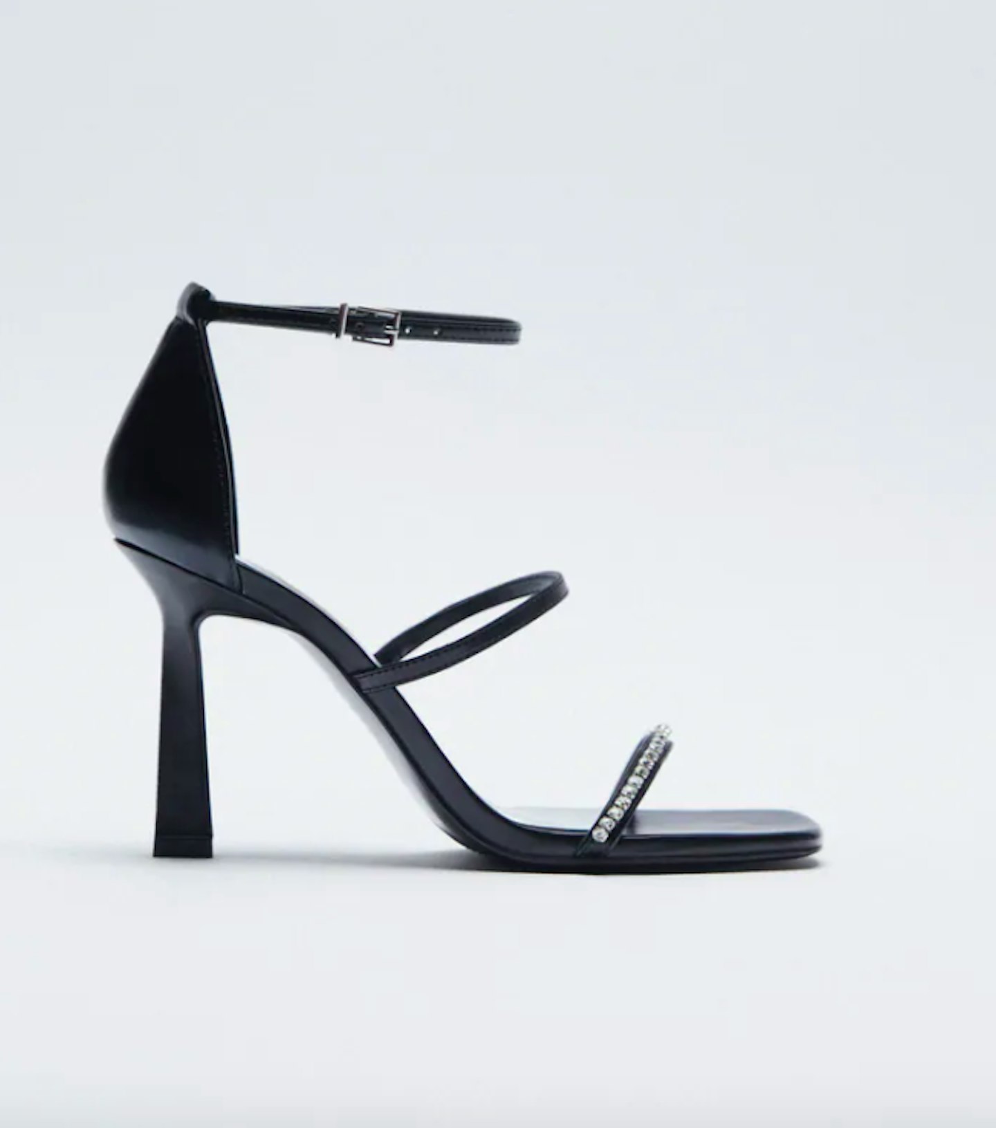 Zara, Heeled Sandals With Rhinestone Straps, £39.99