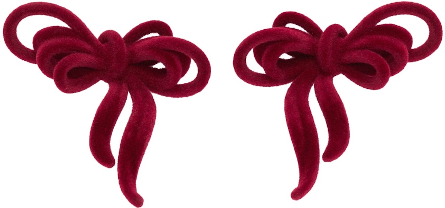 Shushu Tong, Red YVMIN Edition Velvet Bow Earrings, £66