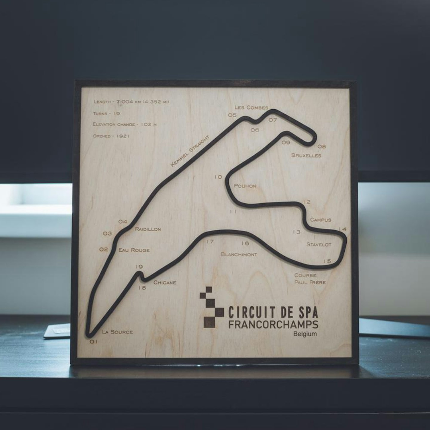 Wooden f1 track wall art