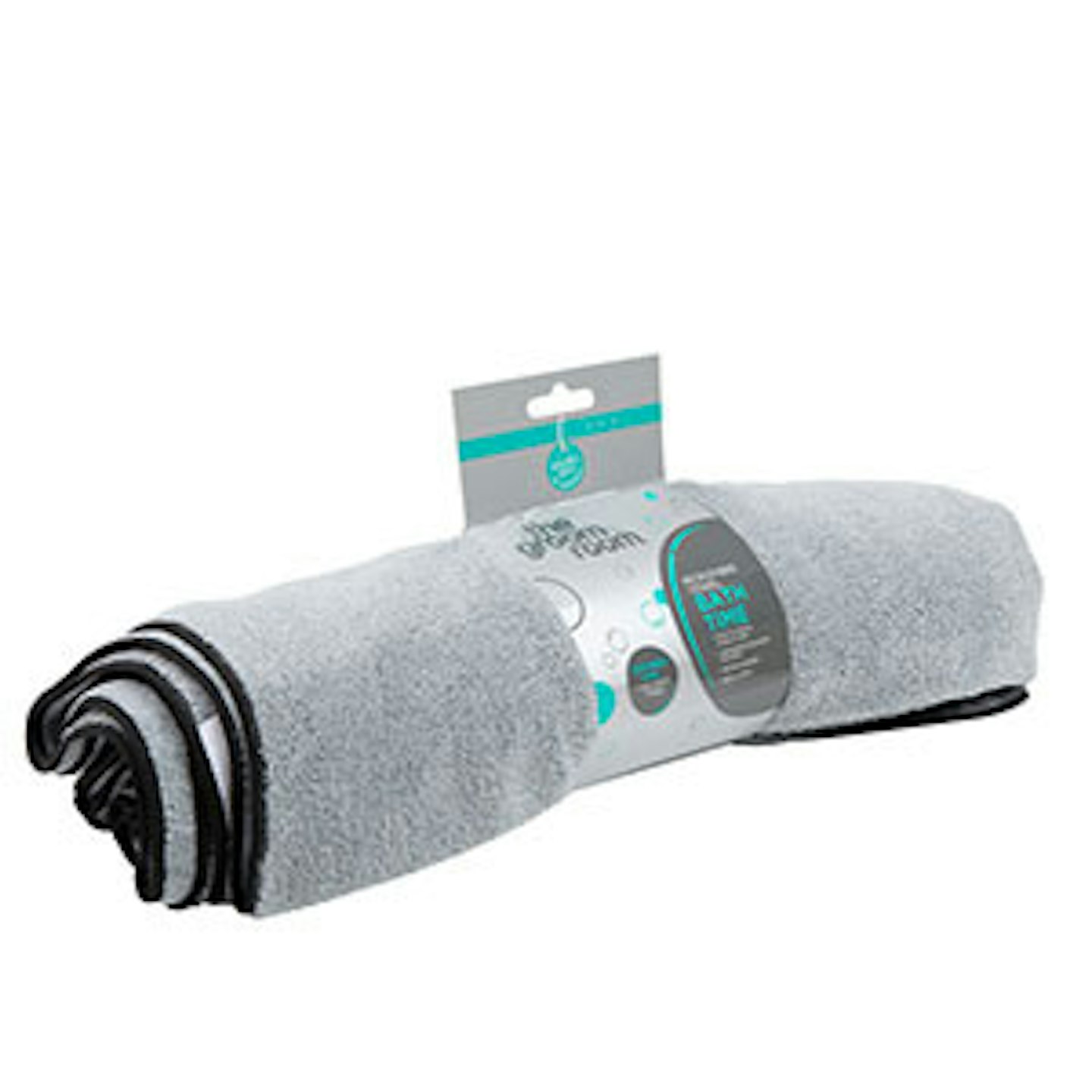 Grey dog drying towel