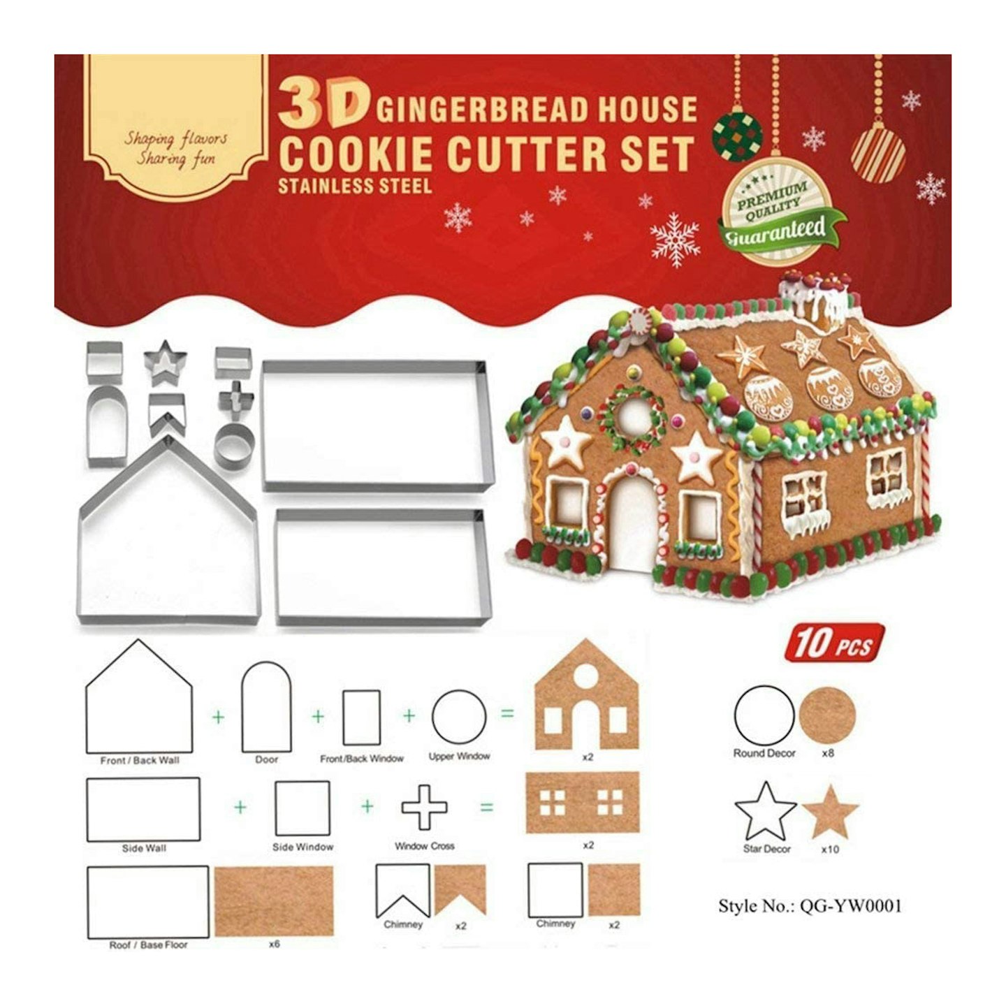 Christmas Gingerbread House Shaped Cookie Cutters