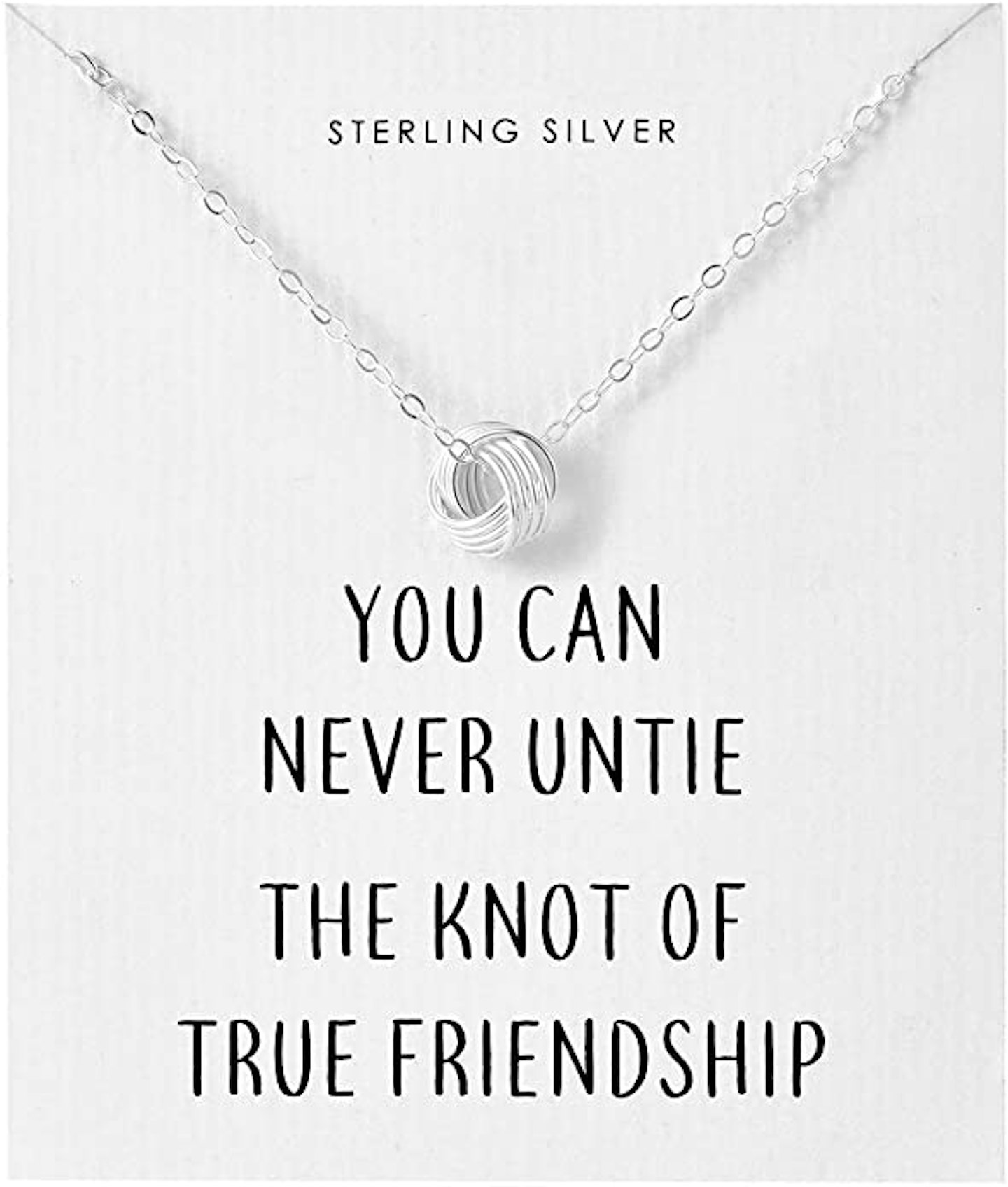 Philip Jones Sterling Silver Friendship Quote Knot Necklace