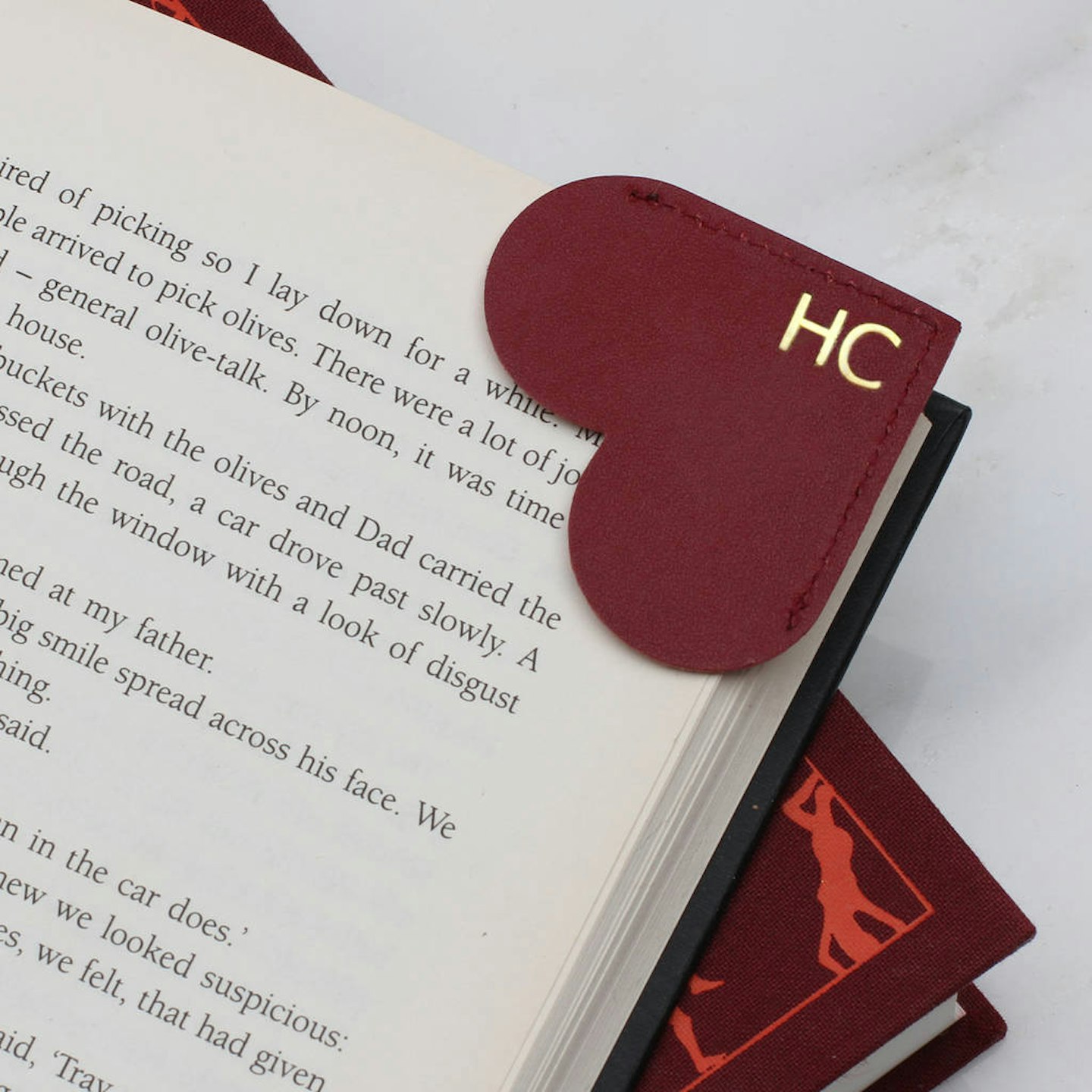 Personalised Initial Leather Heart Page Corner Bookmark