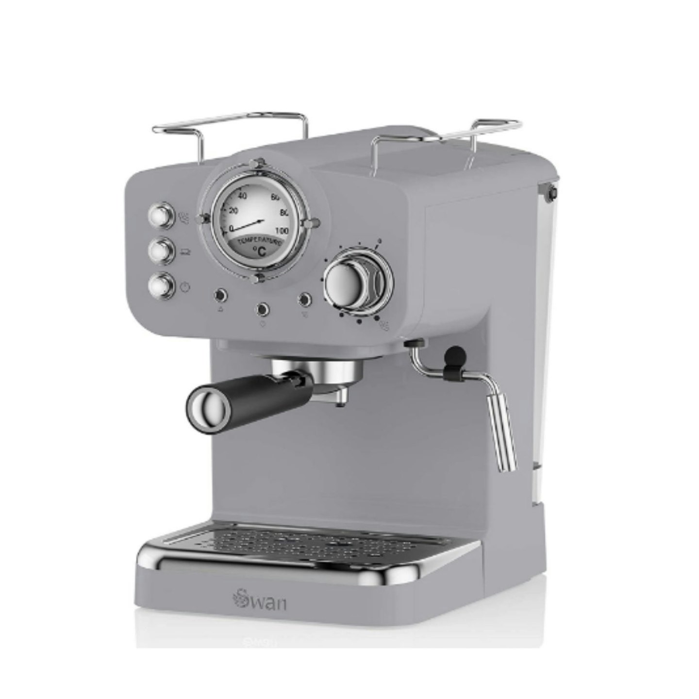 Swan Retro Pump Espresso Coffee Machine in Grey