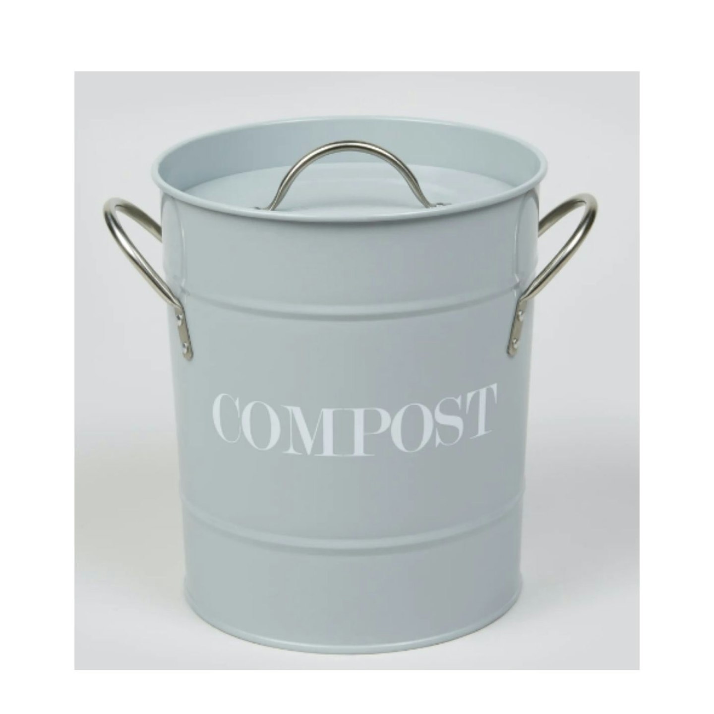 Metal Worktop Compost Bin in Grey