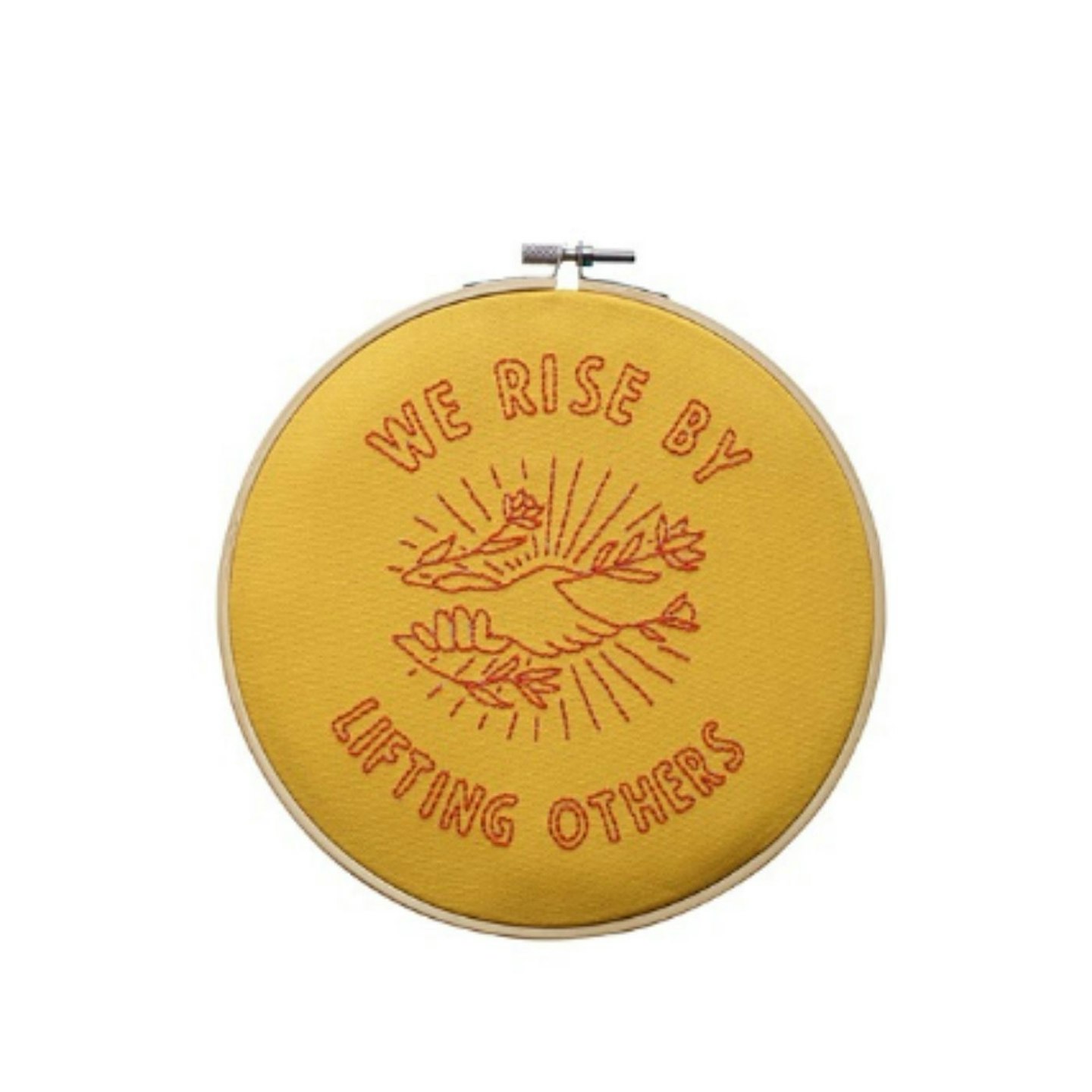 Yellow & Orange We Rise By Lifting Others Embroidery Kit