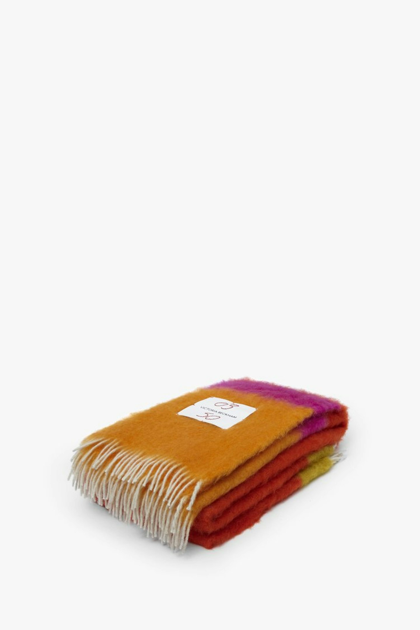 VB, Colour-Block Blanket In Red-Orange Multi, £350