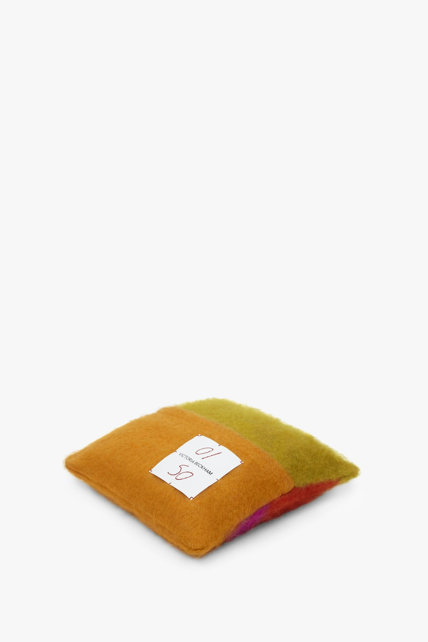 VB, Colour-Block Cushion In Red-Orange Multi, £190