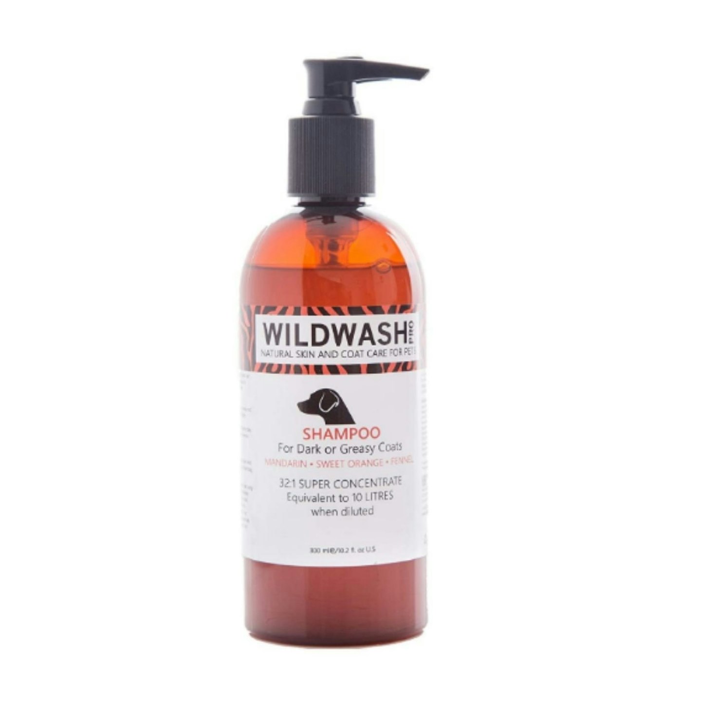 Wildwash dog shampoo for dark coats