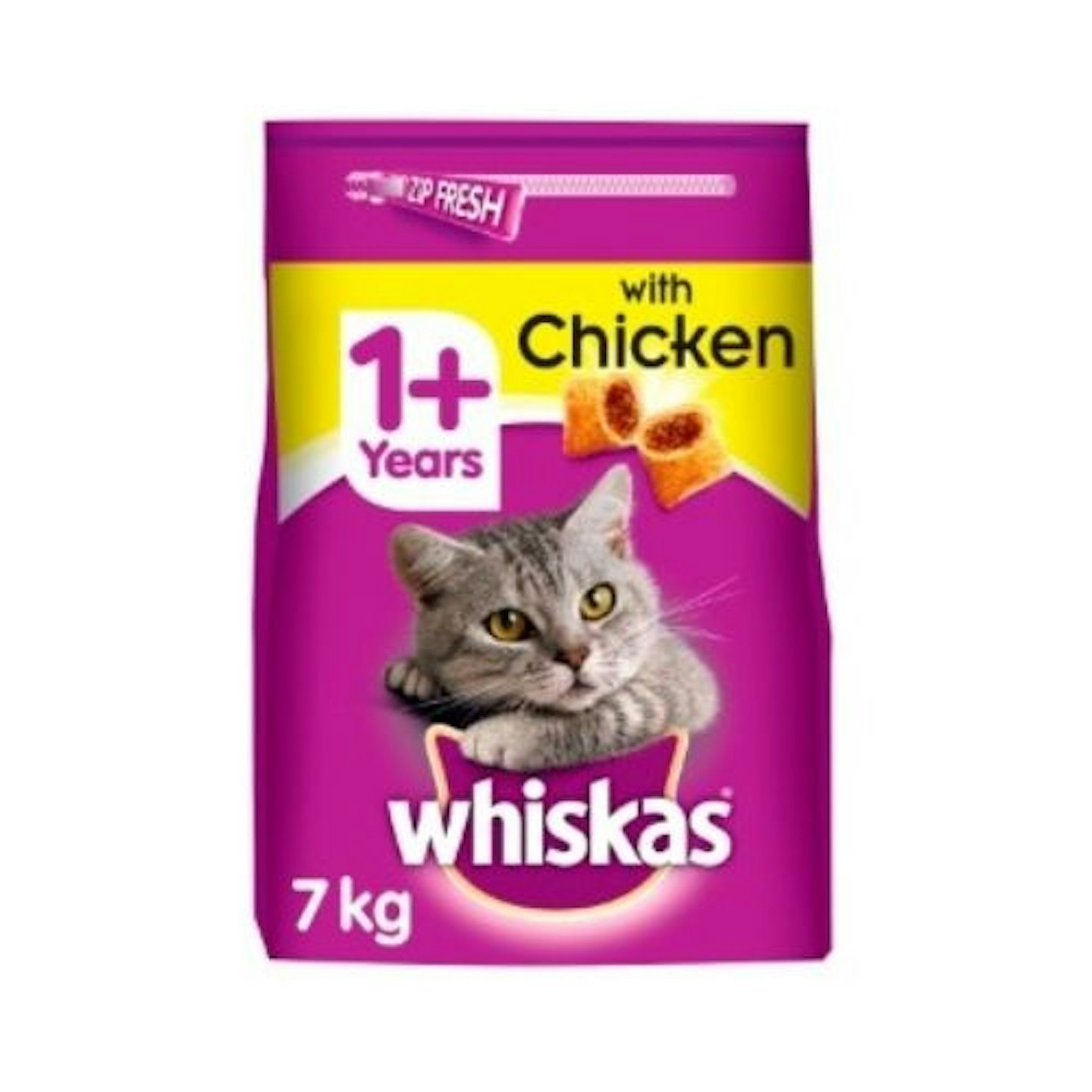 Whiskas 1+ Adult complete dry cat food bag