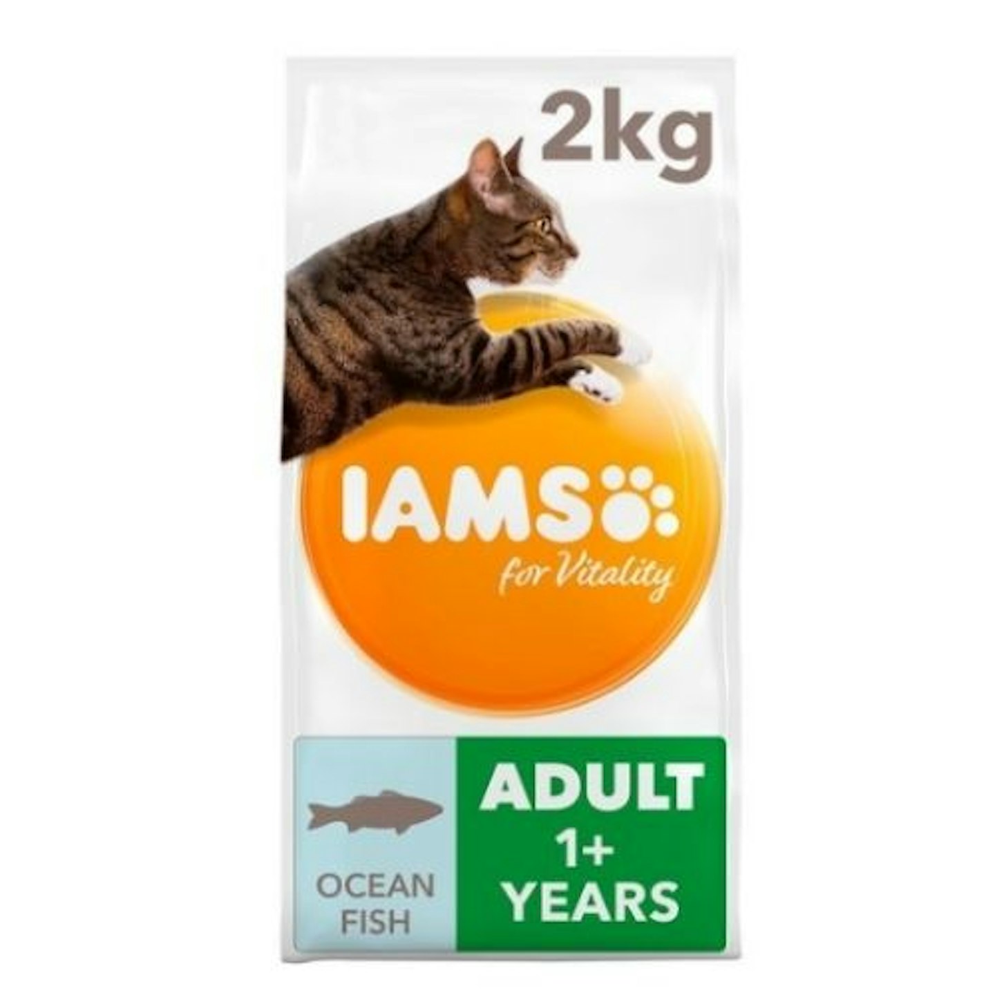Iams for Vitality 1+ Adult cat food bag
