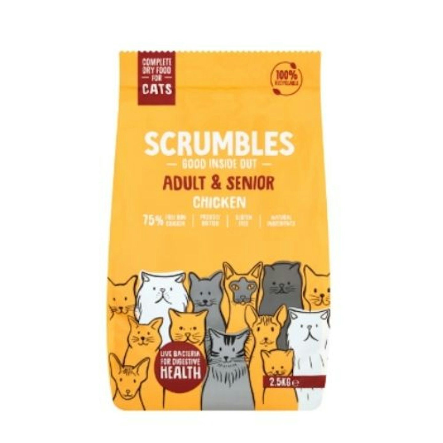Scrumbles chicken dry cat food bag