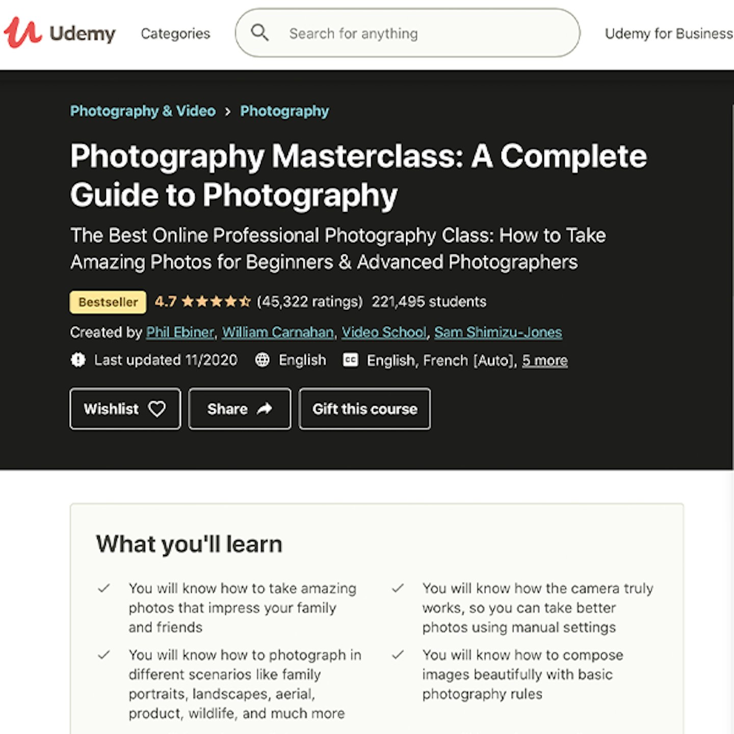 Udemy - Photography Masterclass: A Complete Guide to Photographyu2019